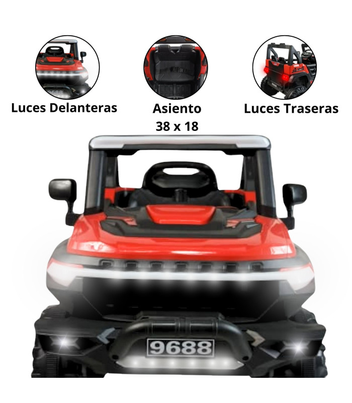Foto 4 pulgar | Montable Electrico Recargable Con Control Remoto Para Niños 4x4 Con Conexion Auxiliar Y Usb, 110 Cm