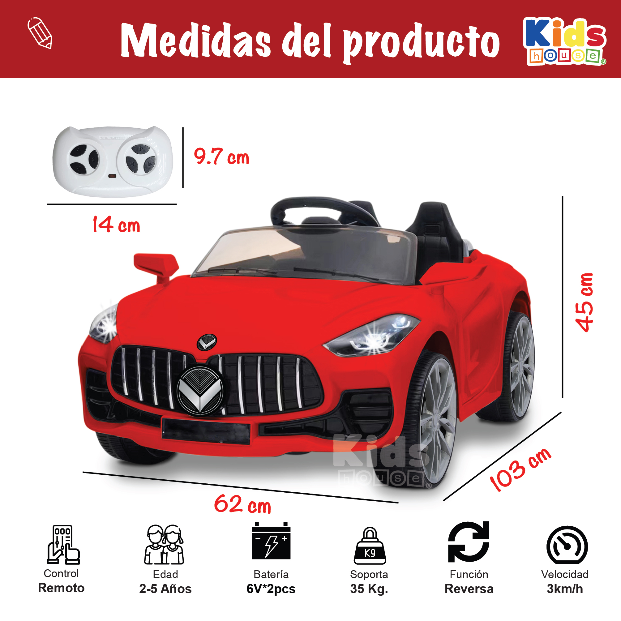 Foto 2 | Carro Montable Kids House Dash con Luz Batería Dual 6v