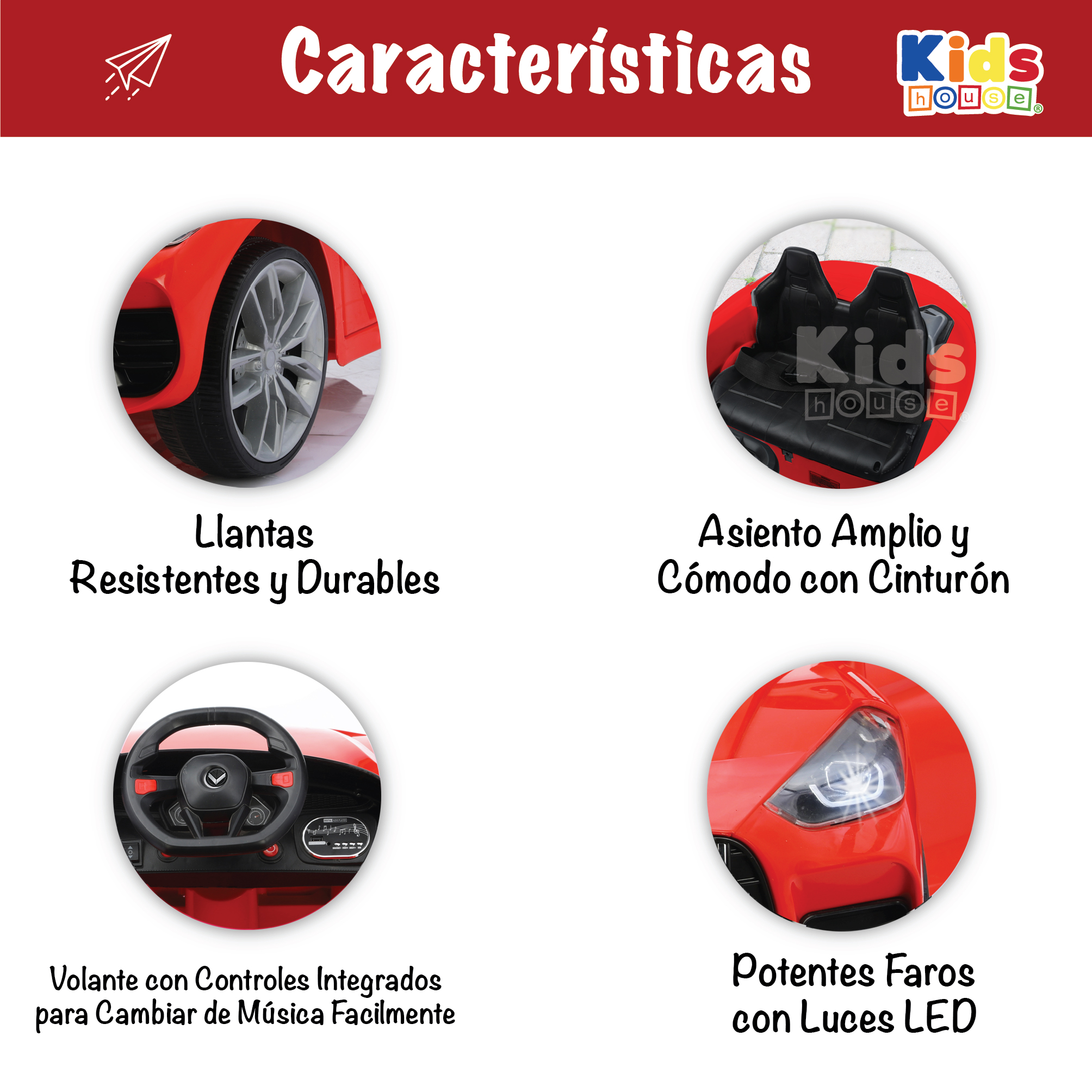 Foto 4 pulgar | Carro Montable Kids House Dash con Luz Batería Dual 6v