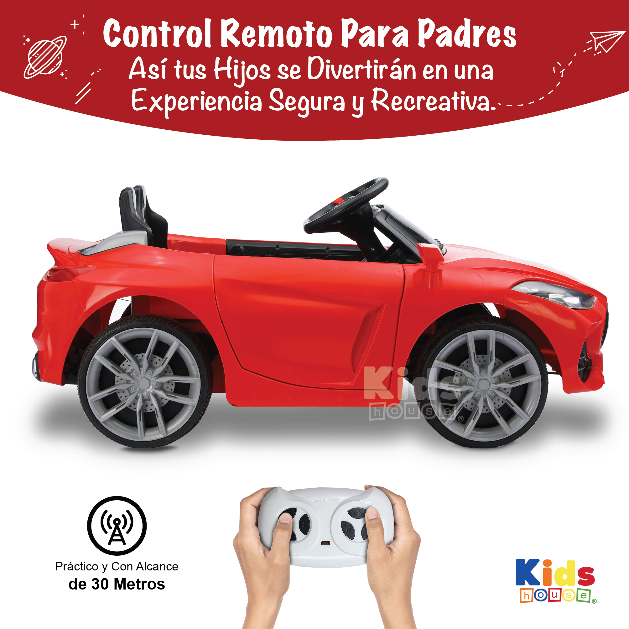 Foto 6 pulgar | Carro Montable Kids House Dash con Luz Batería Dual 6v