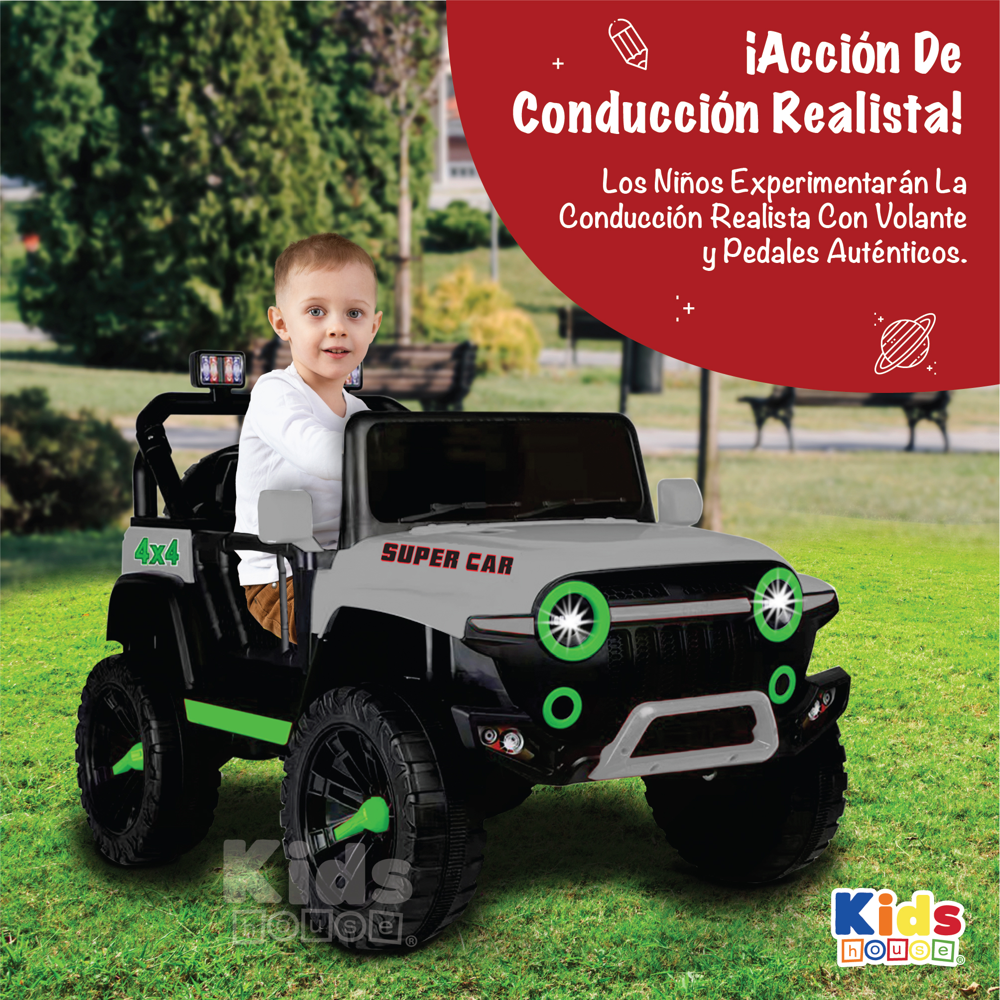 Foto 8 pulgar | Camioneta Montable Kids House Vroomz Motor Dual 12v