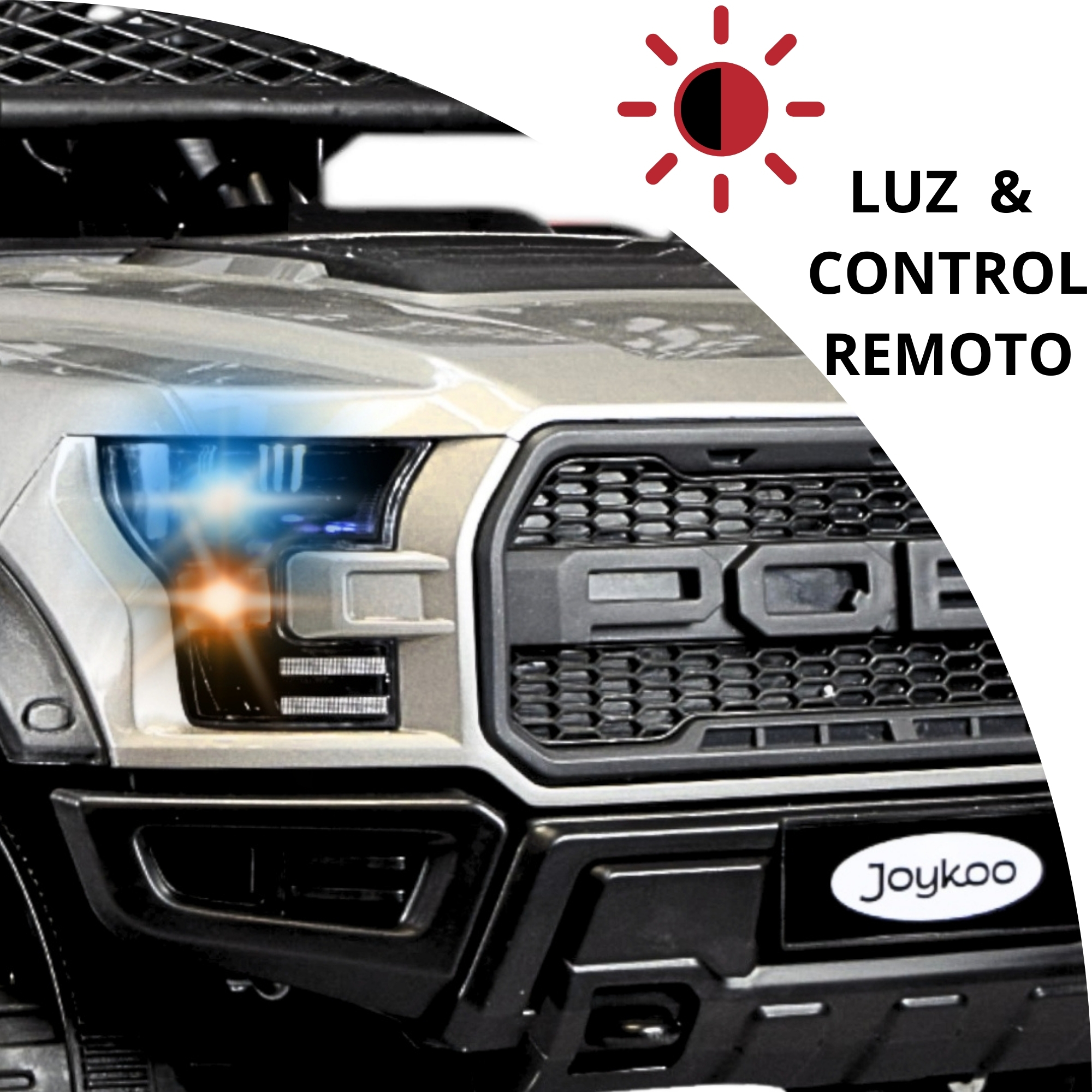 Foto 3 pulgar | Montable Electrico Raptor Para Niños Control Remoto Luz Led 12v - Gris
