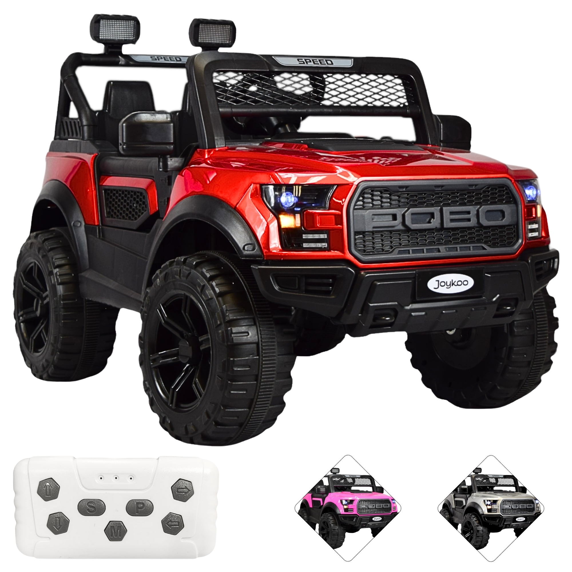 Foto 2 pulgar | Montable Electrico Raptor Para Niños Control Remoto Luz Led 12v - Rojo