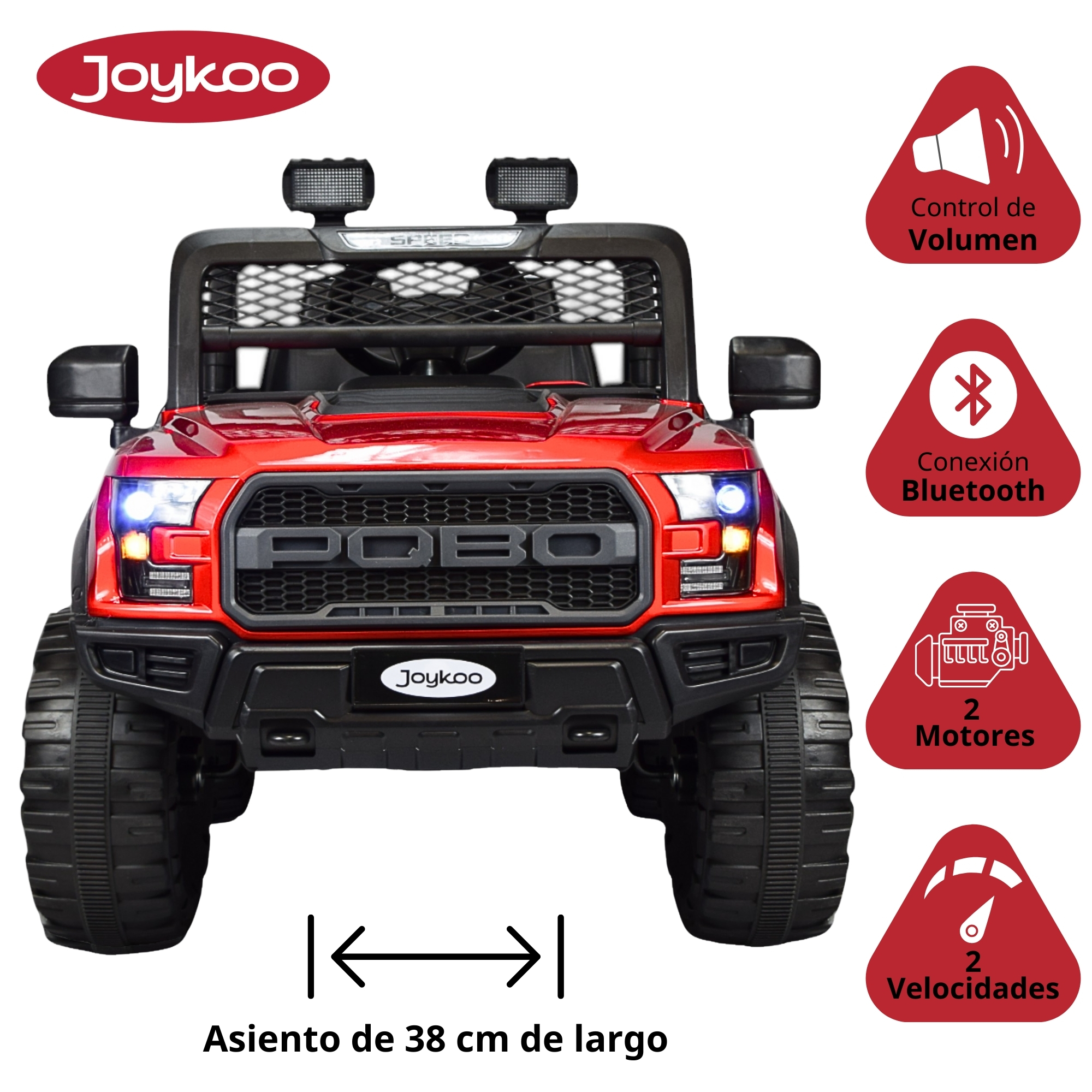 Foto 4 pulgar | Montable Electrico Raptor Para Niños Control Remoto Luz Led 12v - Rojo