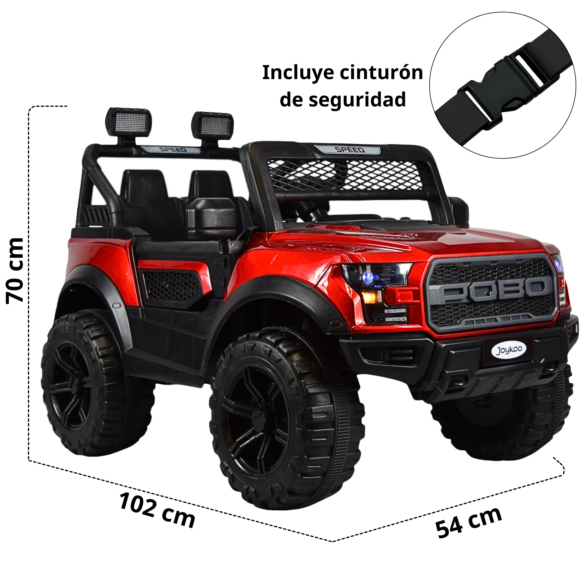 Foto 6 | Montable Electrico Raptor Para Niños Control Remoto Luz Led 12v - Rojo