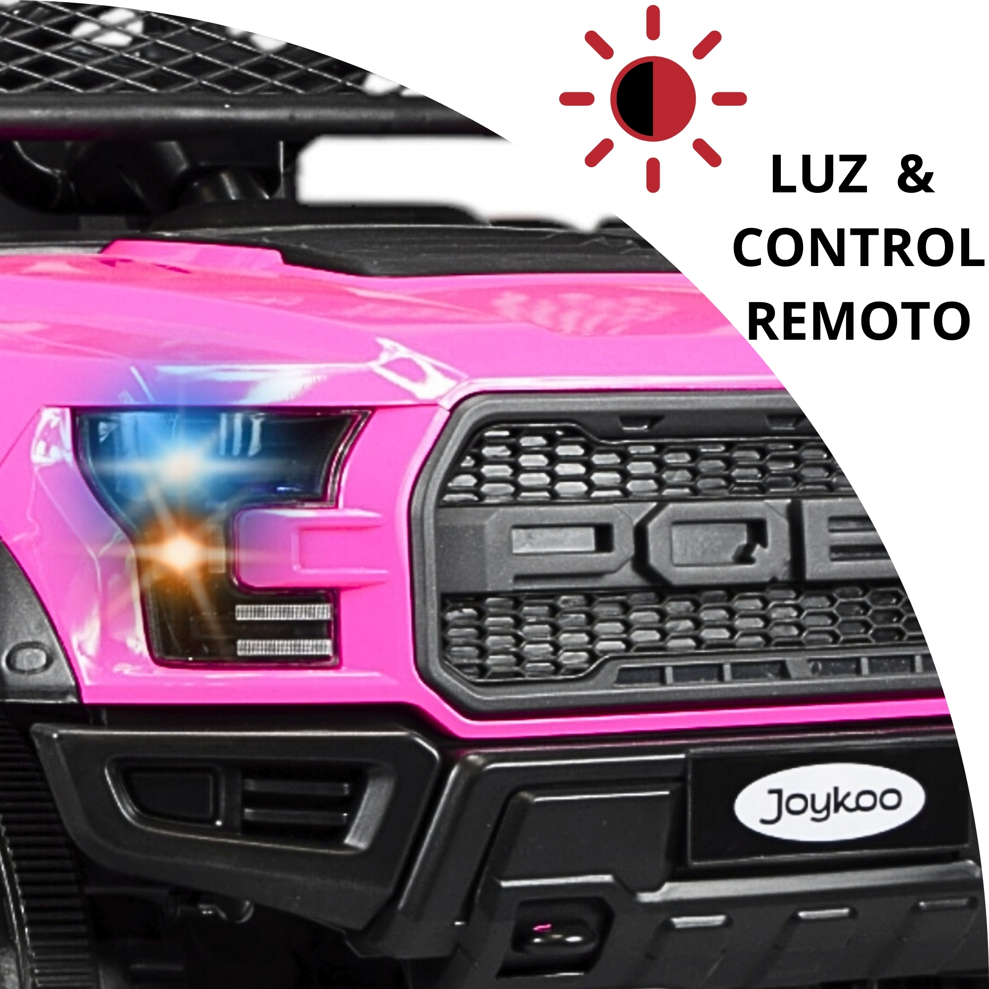 Foto 3 pulgar | Montable Electrico Raptor Para Niños Control Remoto Luz Led 12v - Rosa
