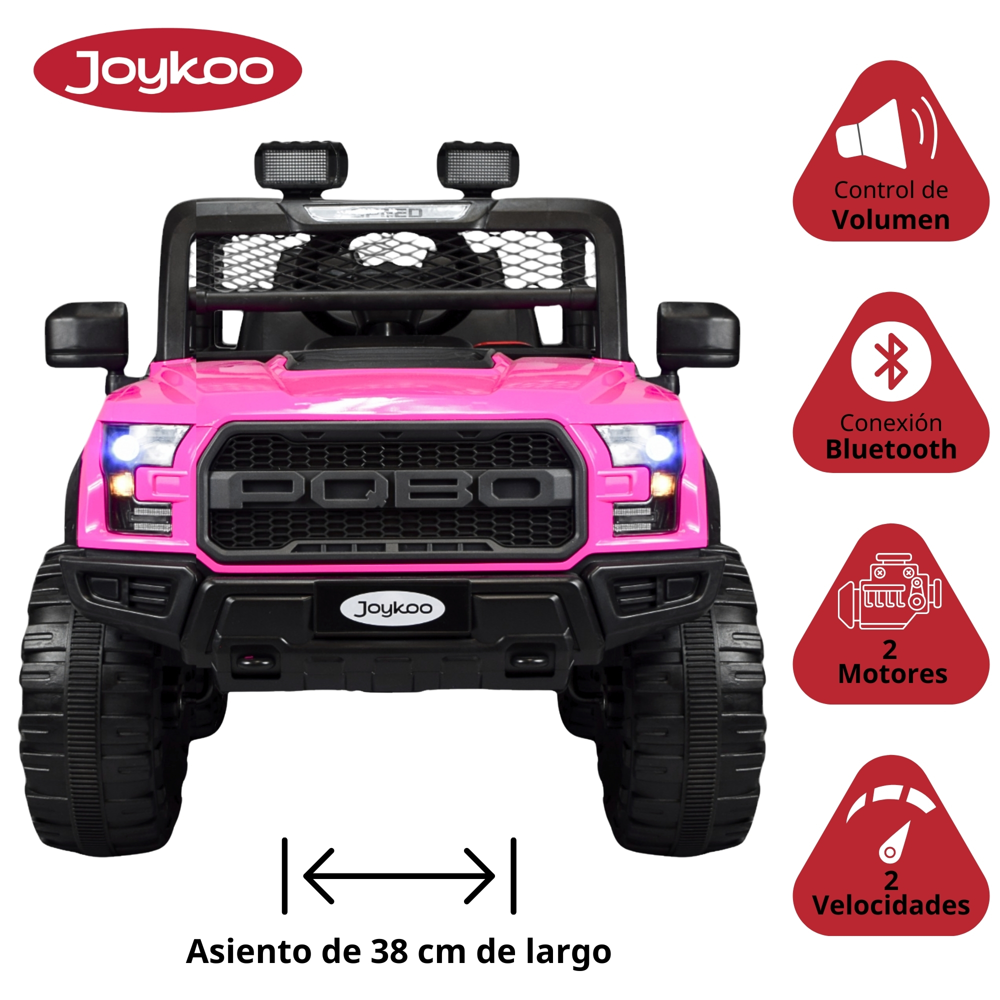 Foto 4 pulgar | Montable Electrico Raptor Para Niños Control Remoto Luz Led 12v - Rosa