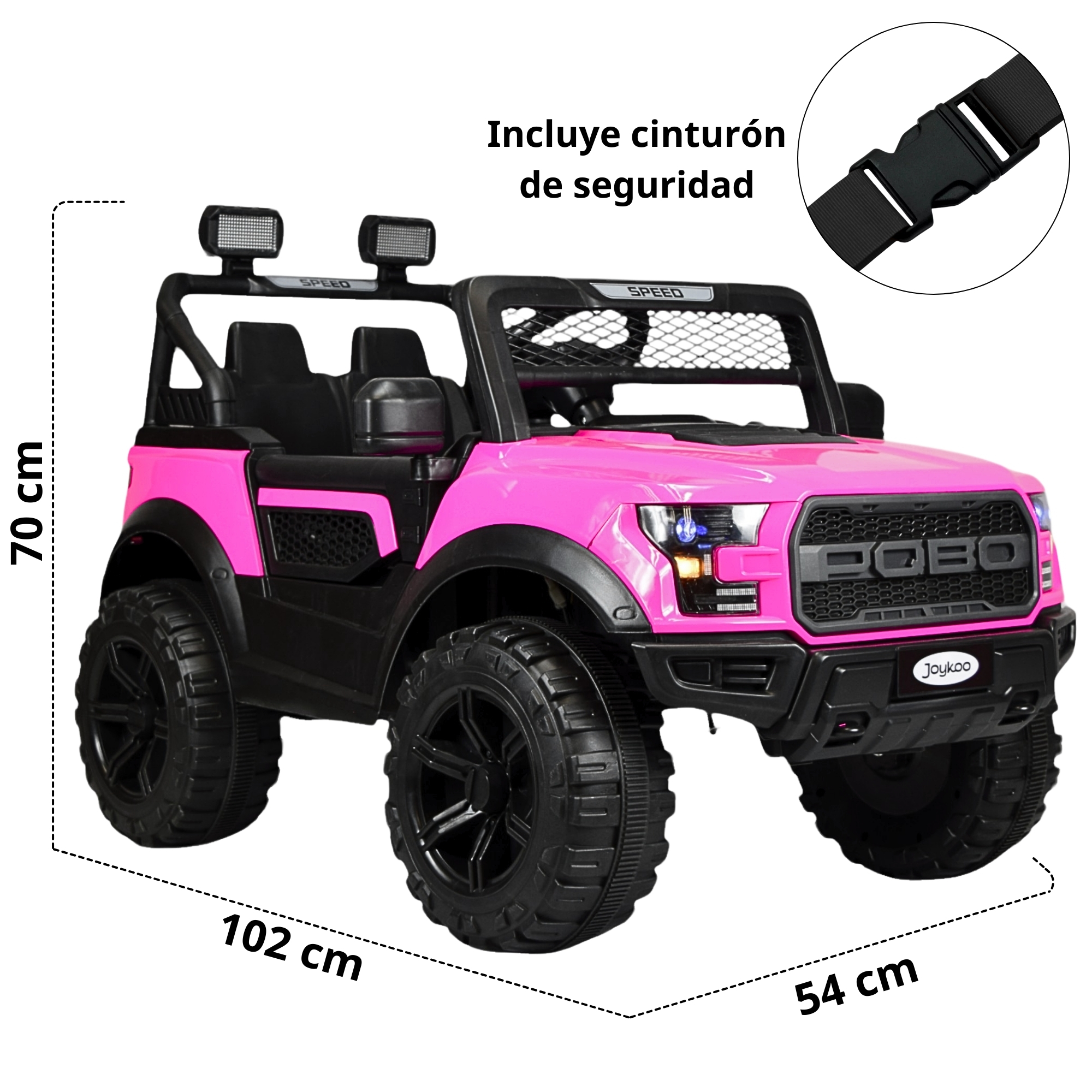 Foto 7 pulgar | Montable Electrico Raptor Para Niños Control Remoto Luz Led 12v - Rosa