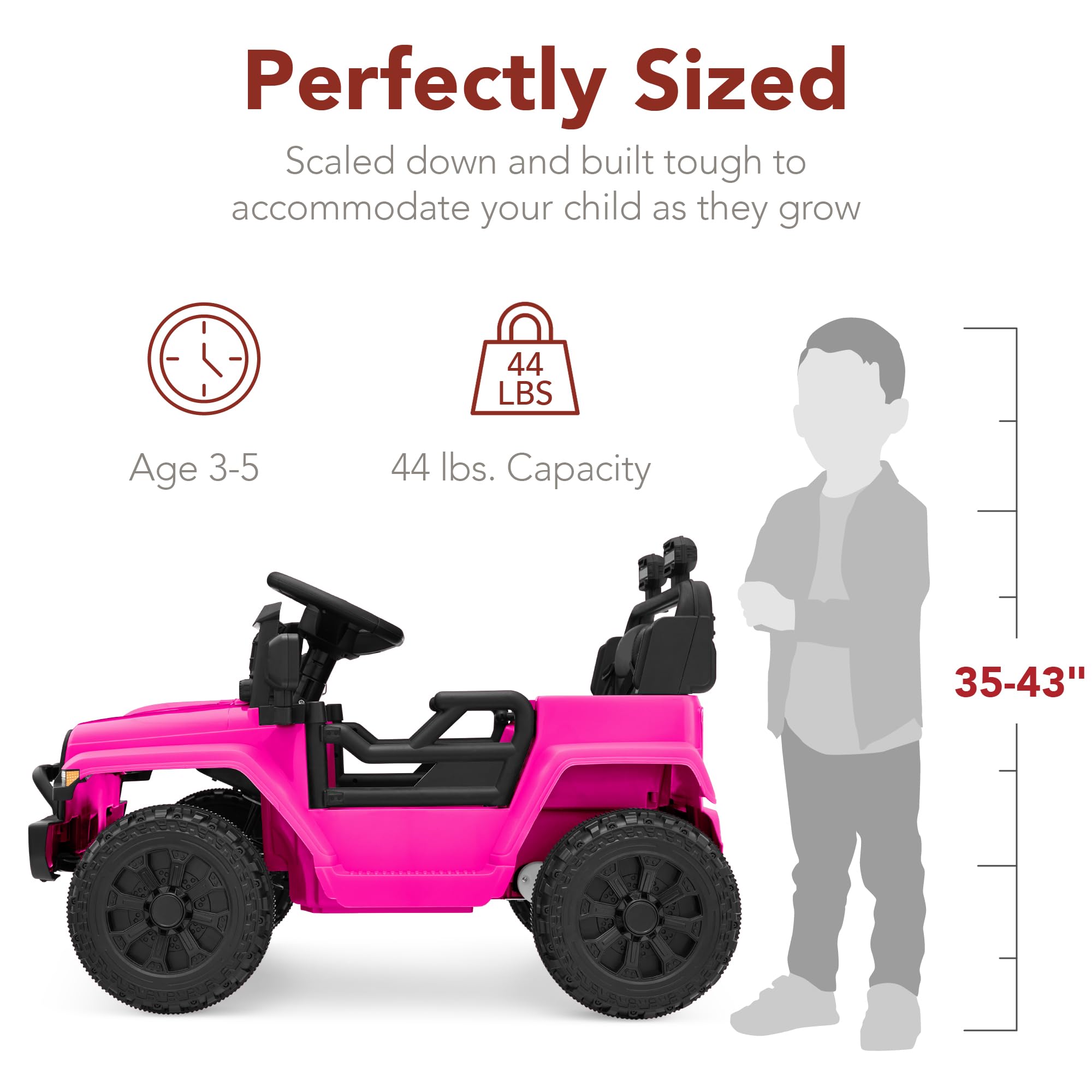 Foto 2 | Minicamión Ride On Toy Best Choice Products para Niños 6 V Rosa Intenso - Venta Internacional