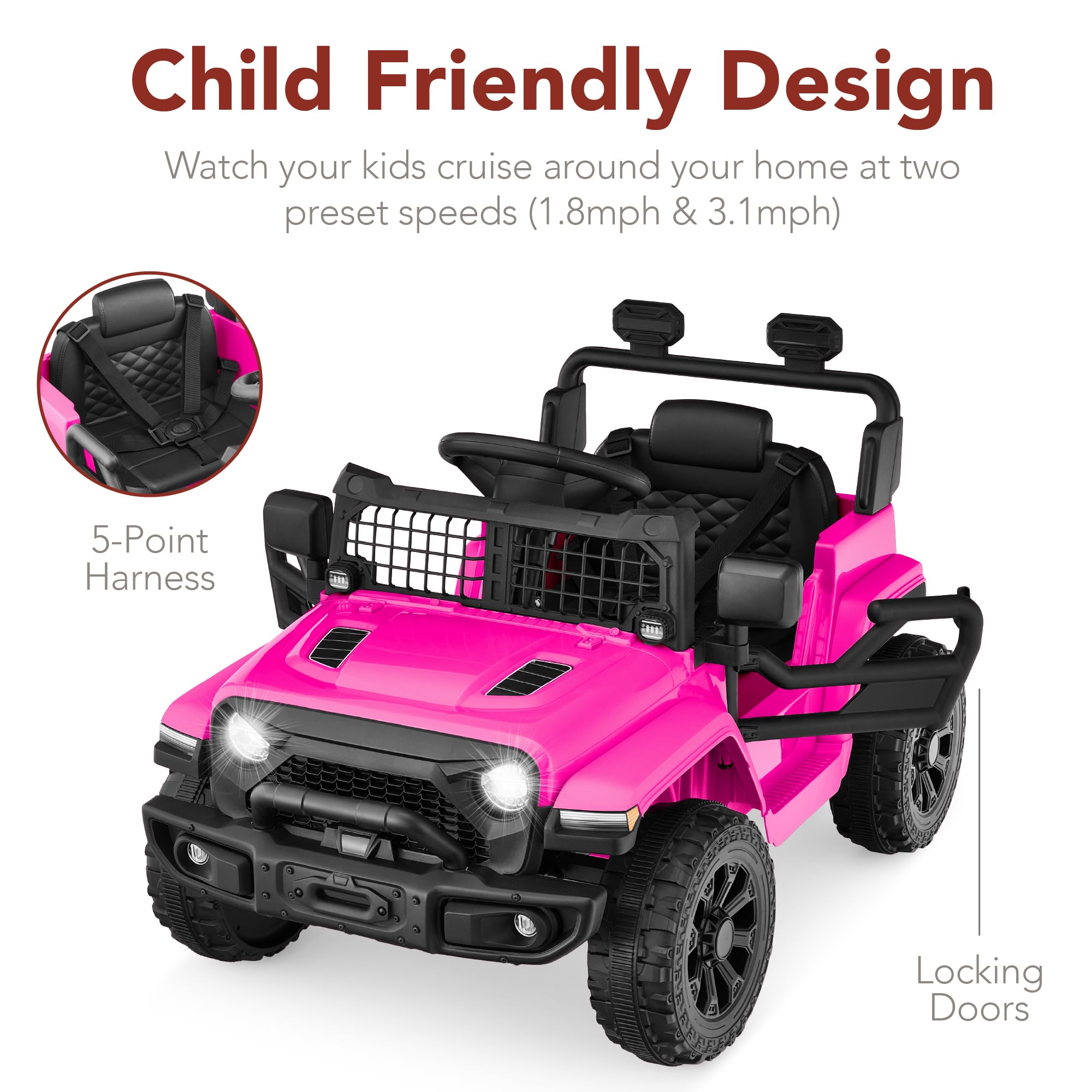 Foto 5 | Minicamión Ride On Toy Best Choice Products para Niños 6 V Rosa Intenso - Venta Internacional