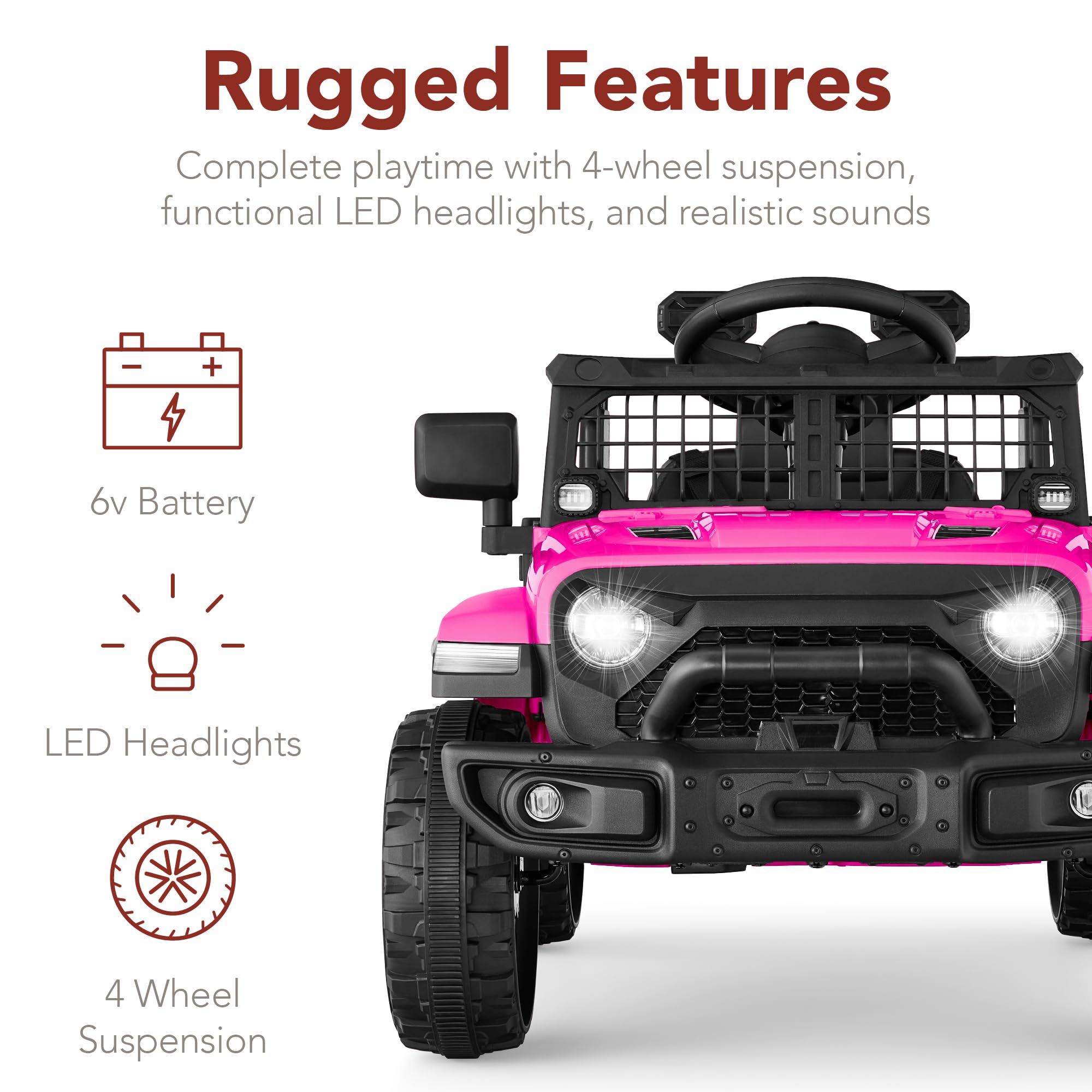 Foto 6 | Minicamión Ride On Toy Best Choice Products para Niños 6 V Rosa Intenso - Venta Internacional