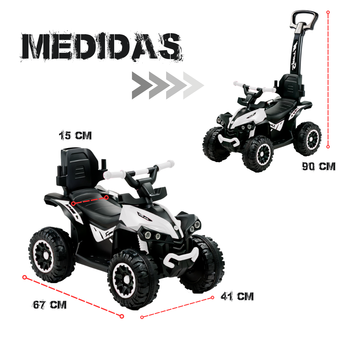 Foto 4 pulgar | Cuatrimoto Komfort Con Luces 2 En 1 Eléctrica Y De Empuje