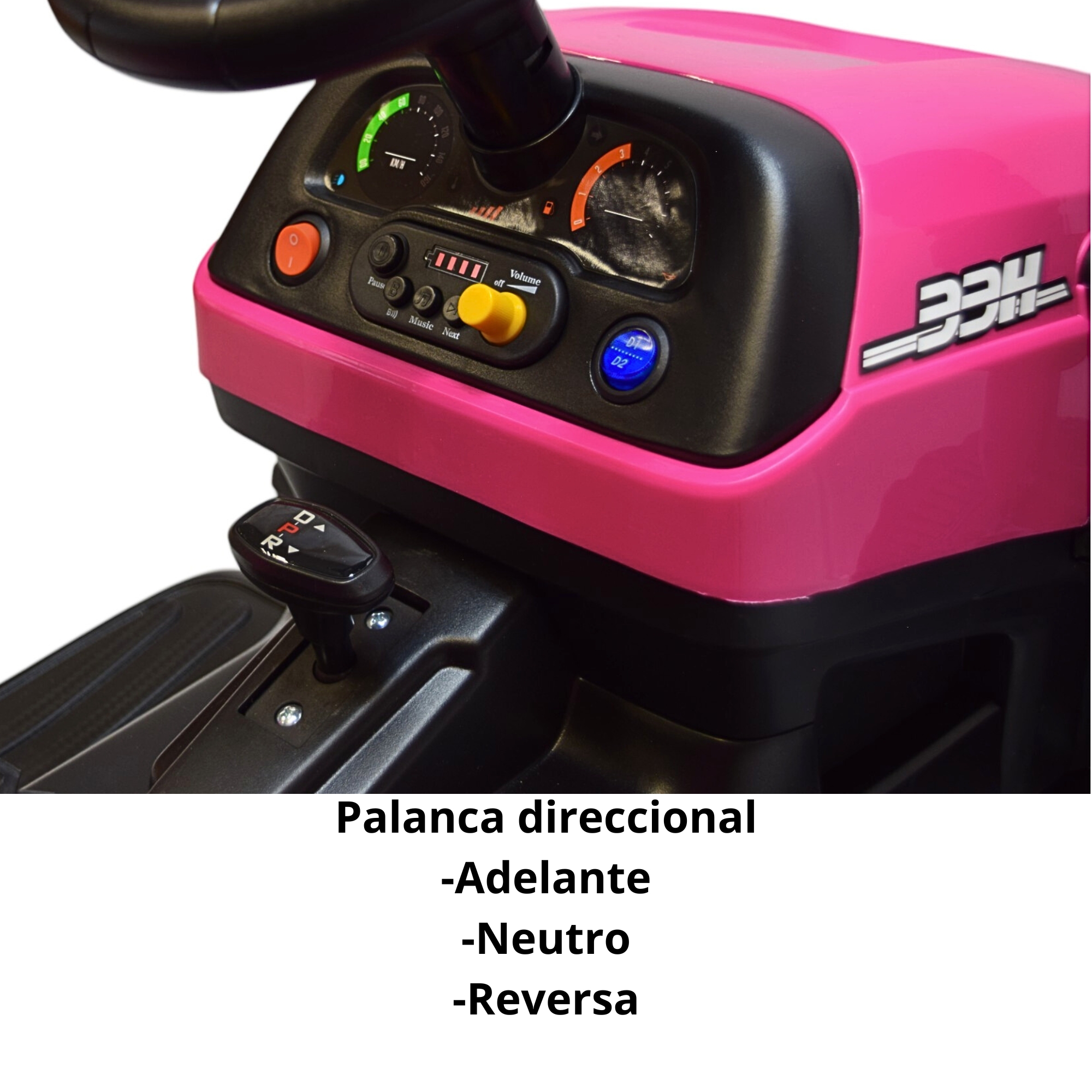 Foto 8 | Tractor Montable Electrico Para Niños Control Remoto Luz Led 12v - Rosa