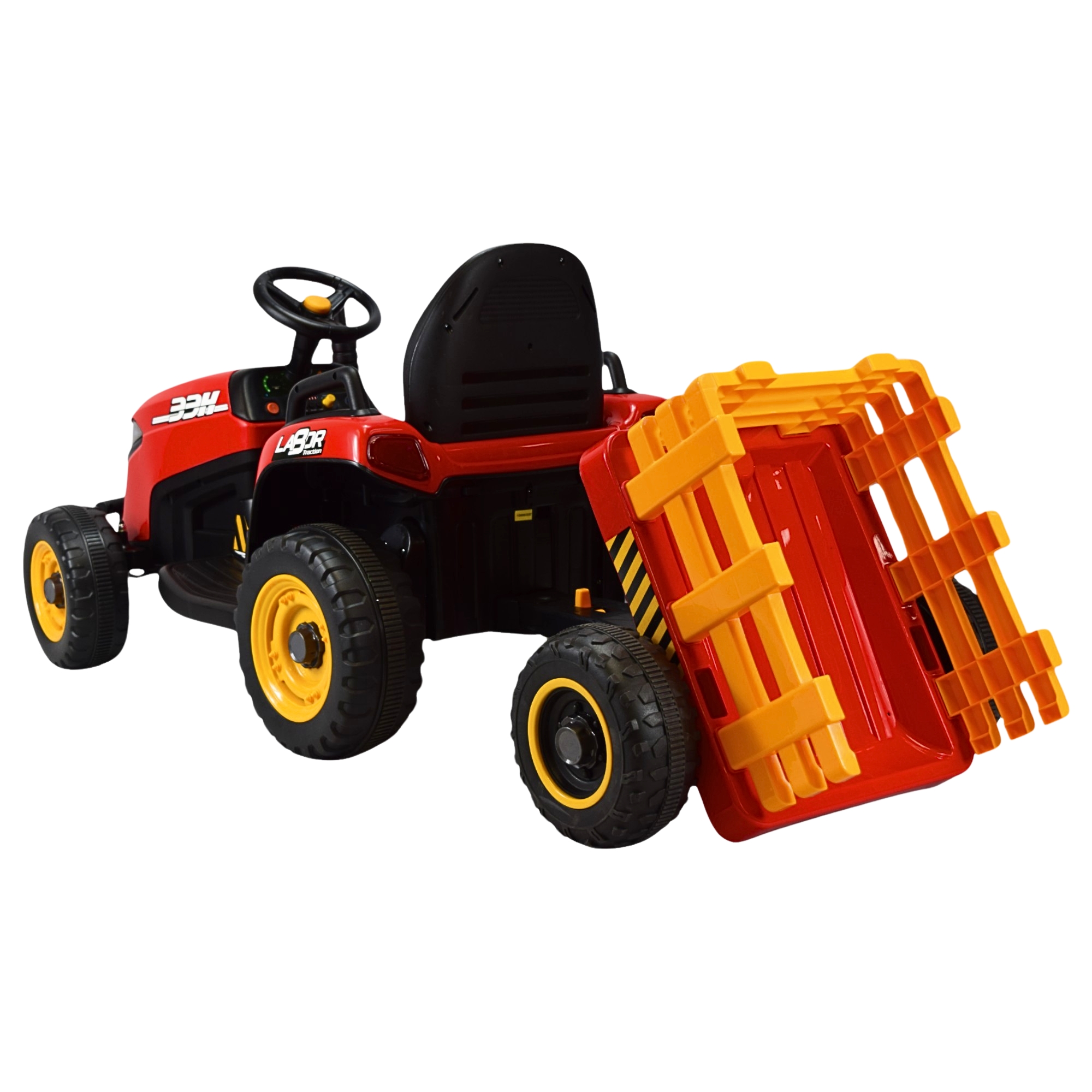 Foto 7 | Tractor Montable Electrico Para Niños Control Remoto Luz Led 12v - Rojo