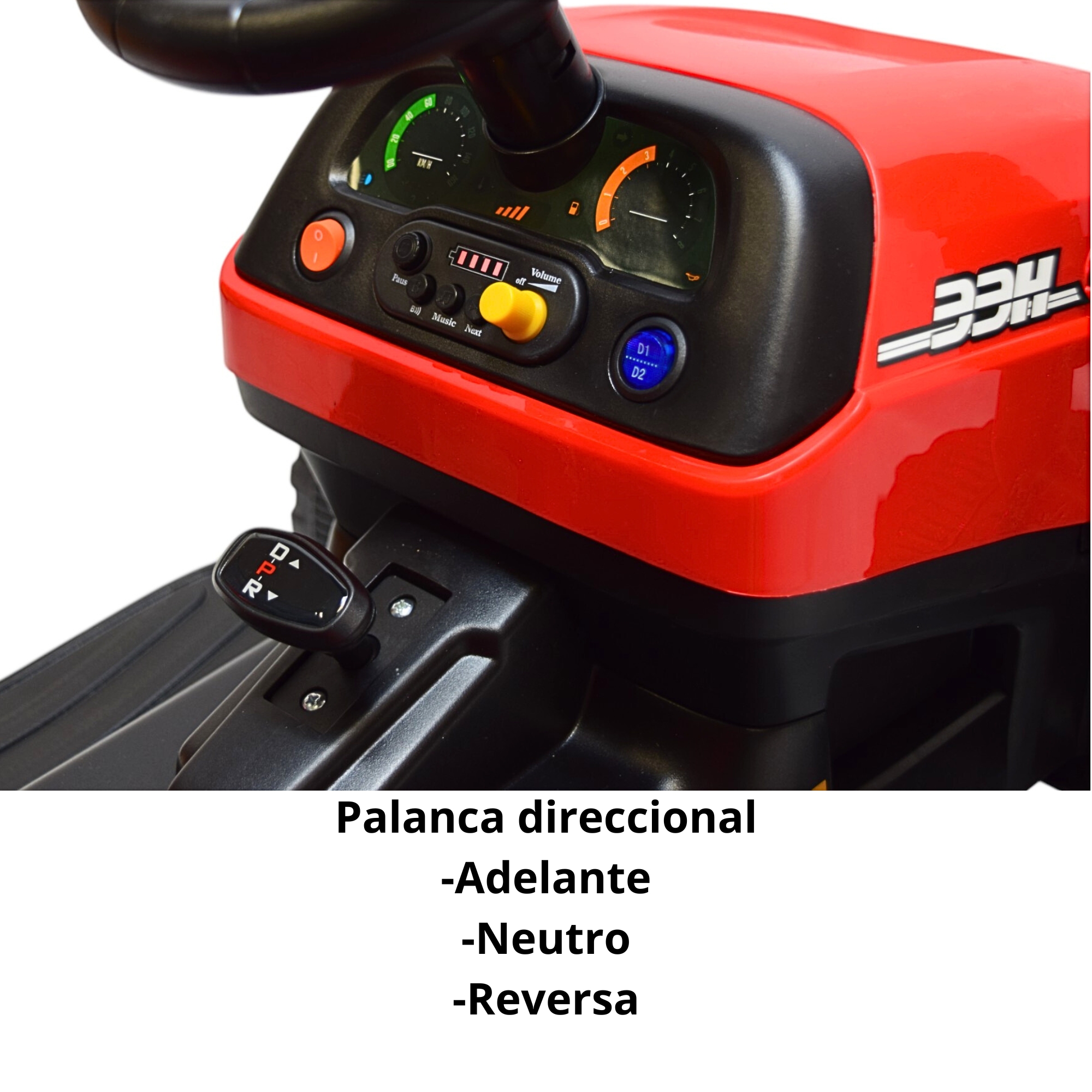 Foto 9 pulgar | Tractor Montable Electrico Para Niños Control Remoto Luz Led 12v - Rojo