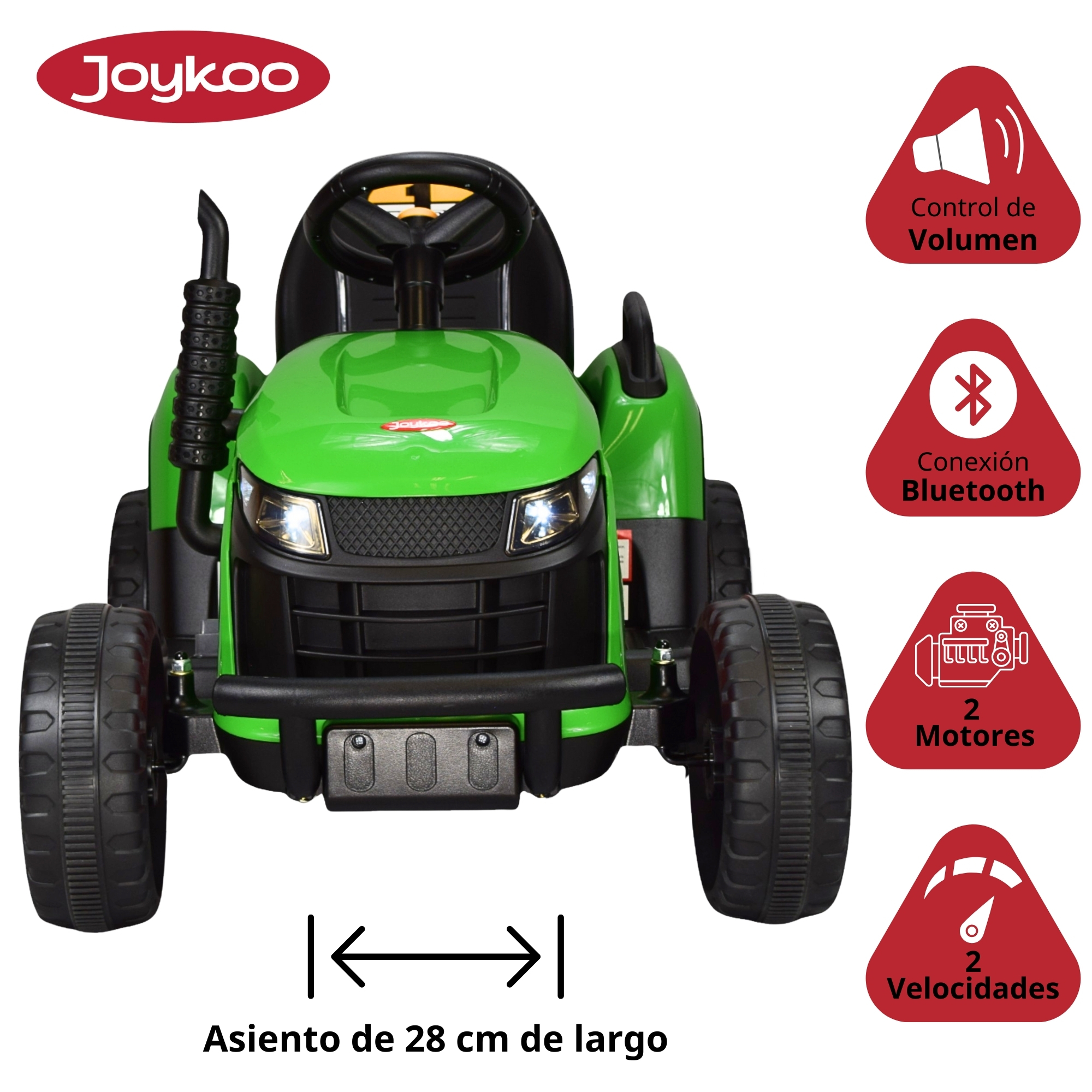 Foto 4 pulgar | Tractor Montable Electrico Para Niños Control Remoto Luz Led 12v - Verde