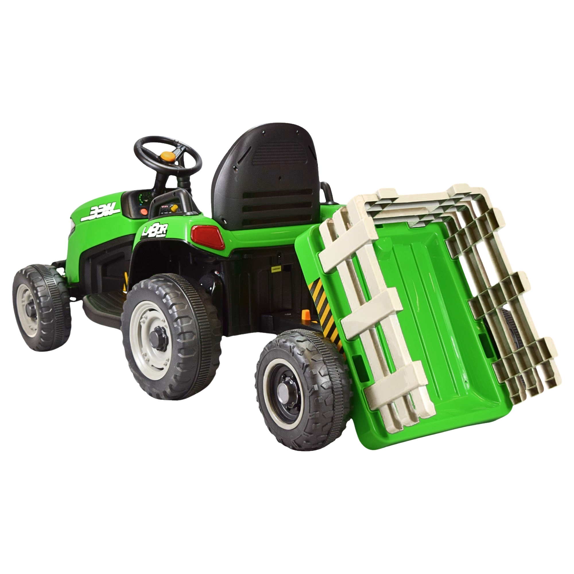 Foto 8 pulgar | Tractor Montable Electrico Para Niños Control Remoto Luz Led 12v - Verde