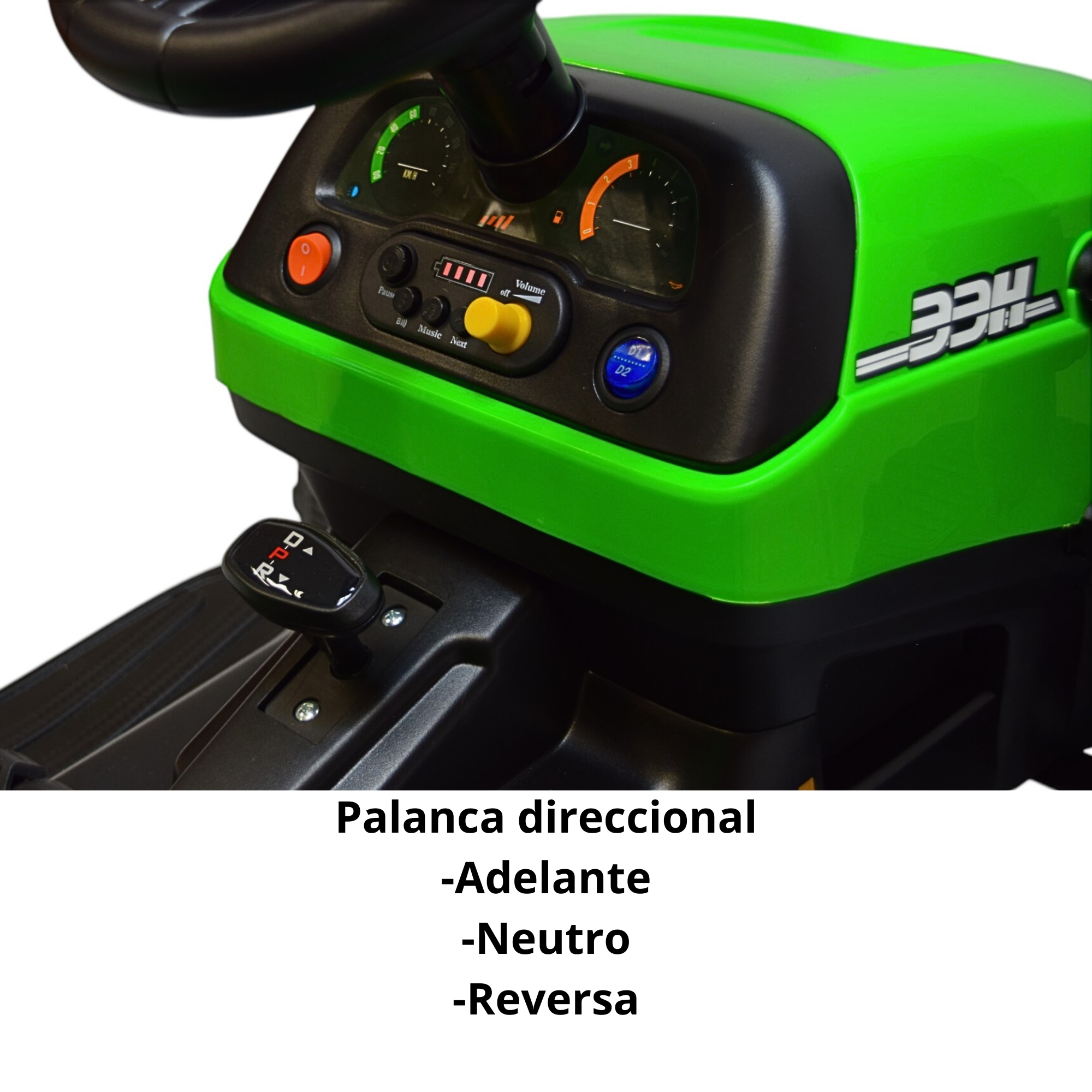 Foto 9 pulgar | Tractor Montable Electrico Para Niños Control Remoto Luz Led 12v - Verde