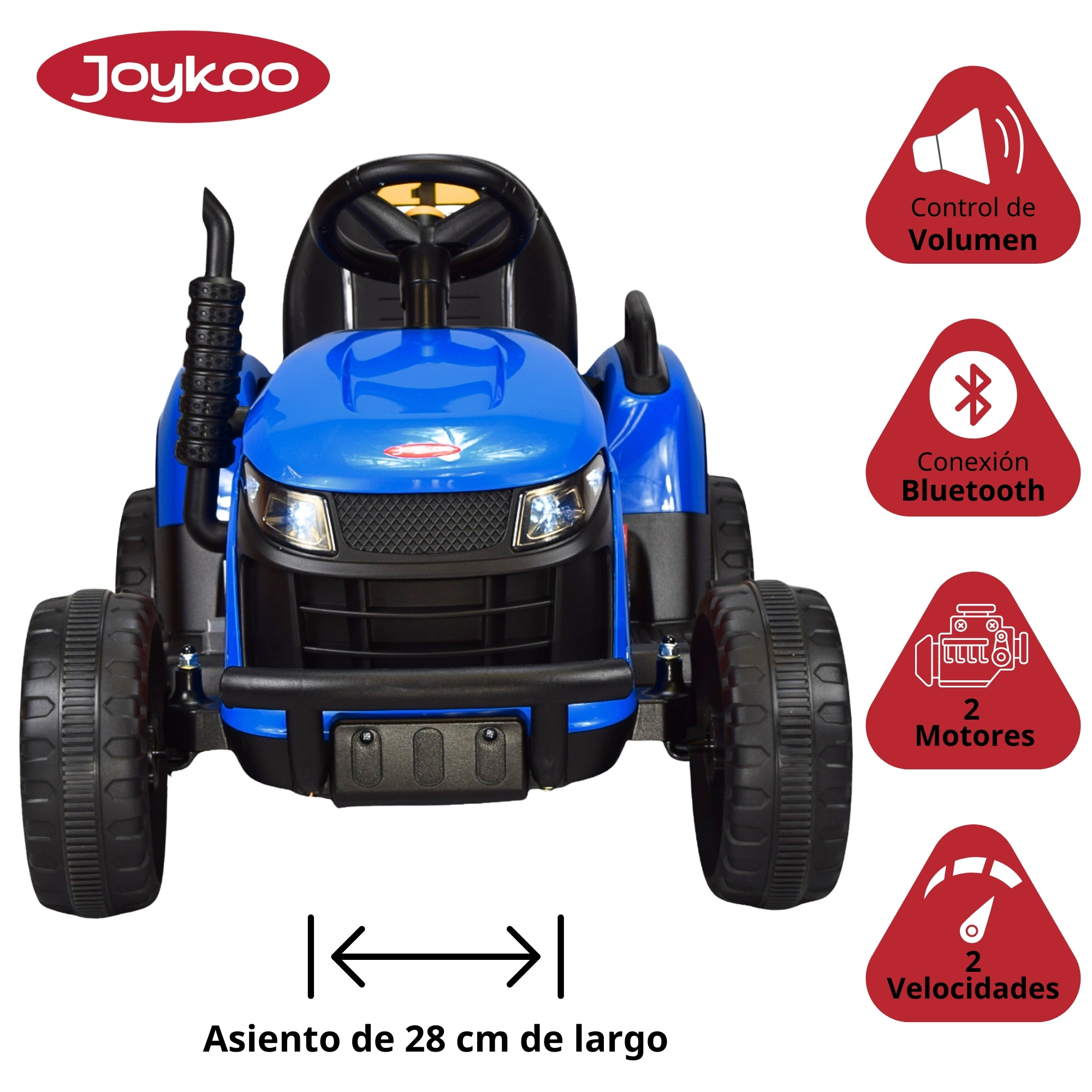 Foto 4 pulgar | Tractor Montable Electrico Para Niños Control Remoto Luz Led 12v - Azul