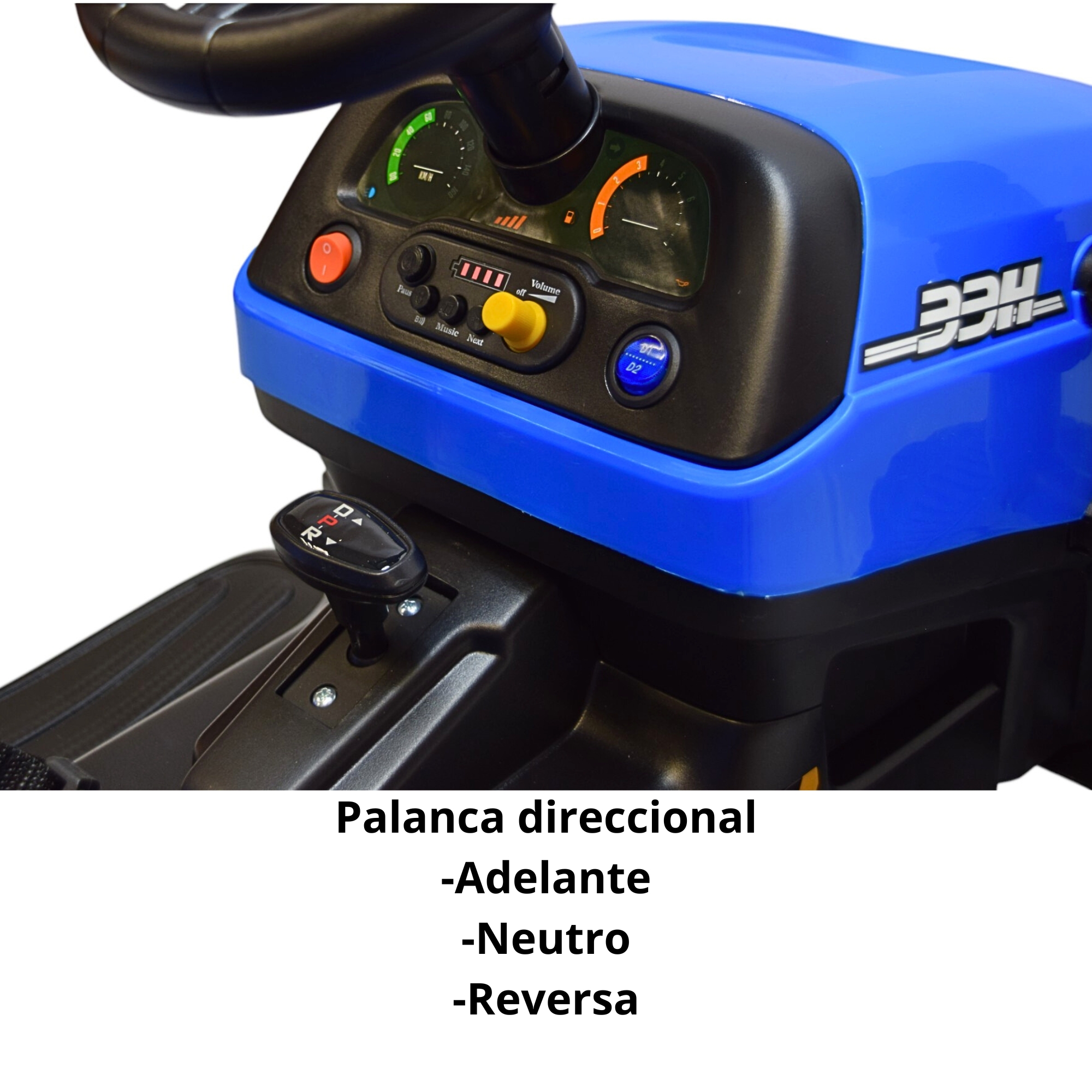 Foto 9 pulgar | Tractor Montable Electrico Para Niños Control Remoto Luz Led 12v - Azul