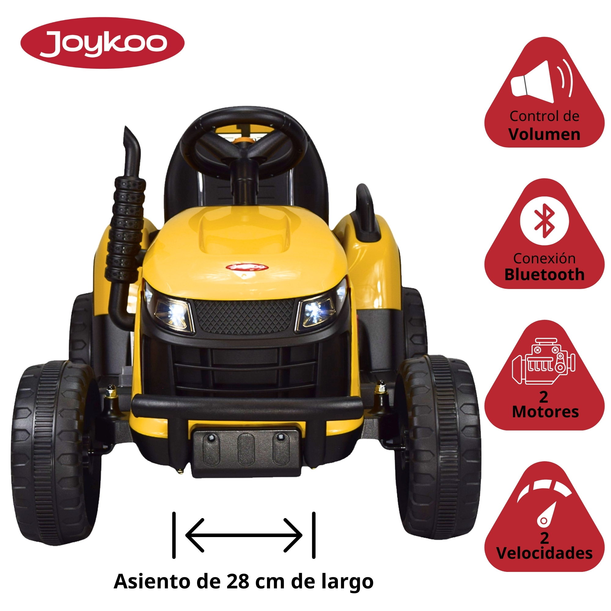 Foto 4 pulgar | Tractor Montable Electrico Para Niños Control Remoto Luz Led 12v - Amarillo