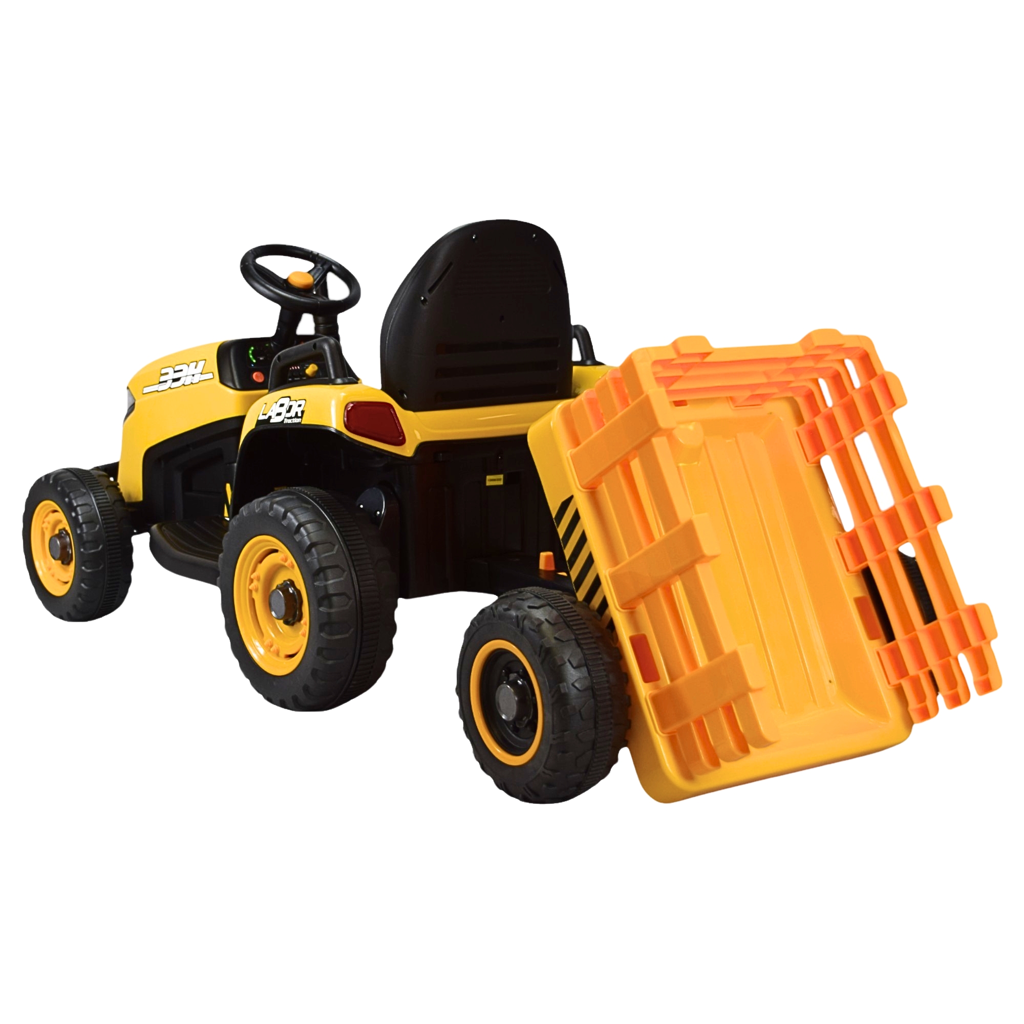 Foto 7 | Tractor Montable Electrico Para Niños Control Remoto Luz Led 12v - Amarillo