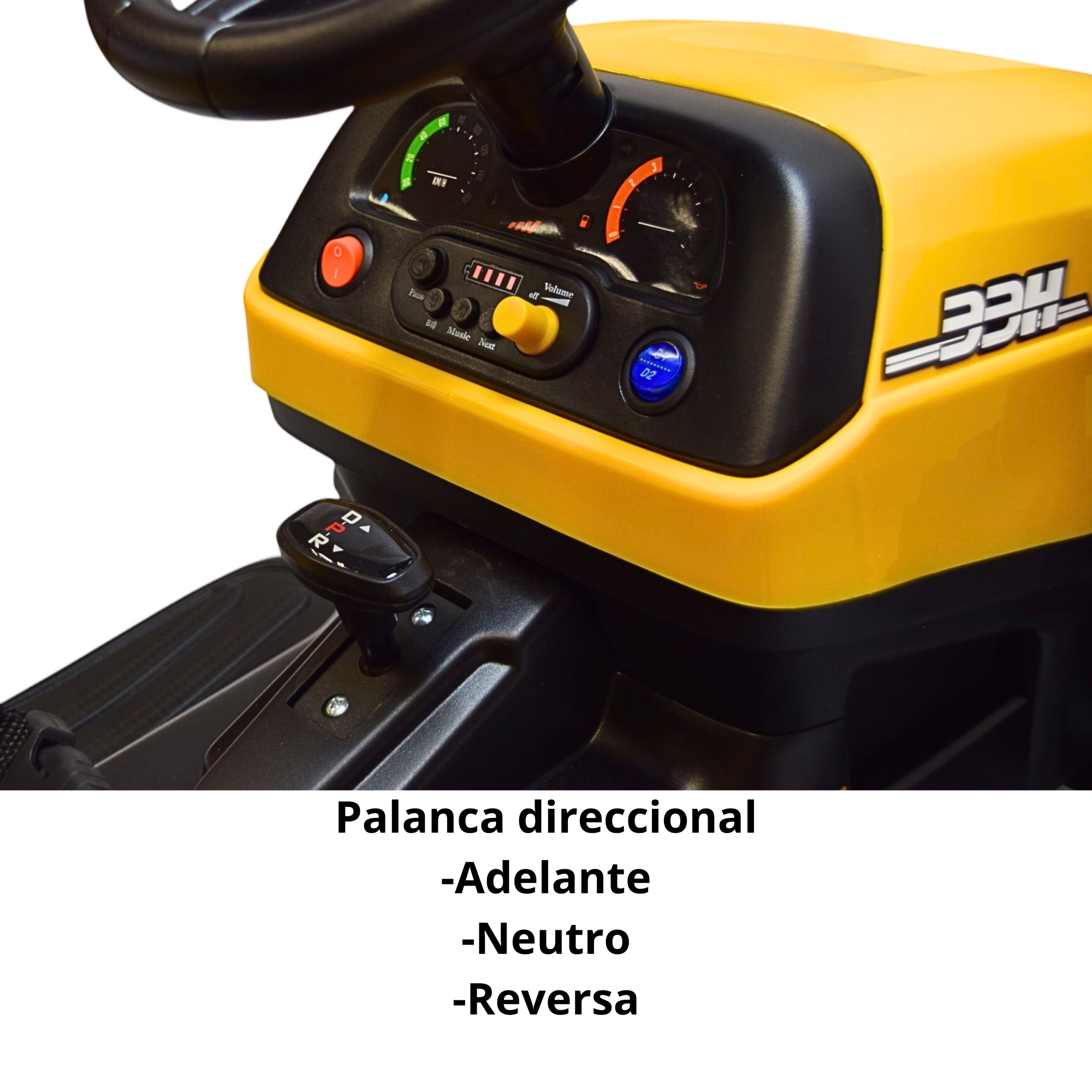 Foto 9 pulgar | Tractor Montable Electrico Para Niños Control Remoto Luz Led 12v - Amarillo
