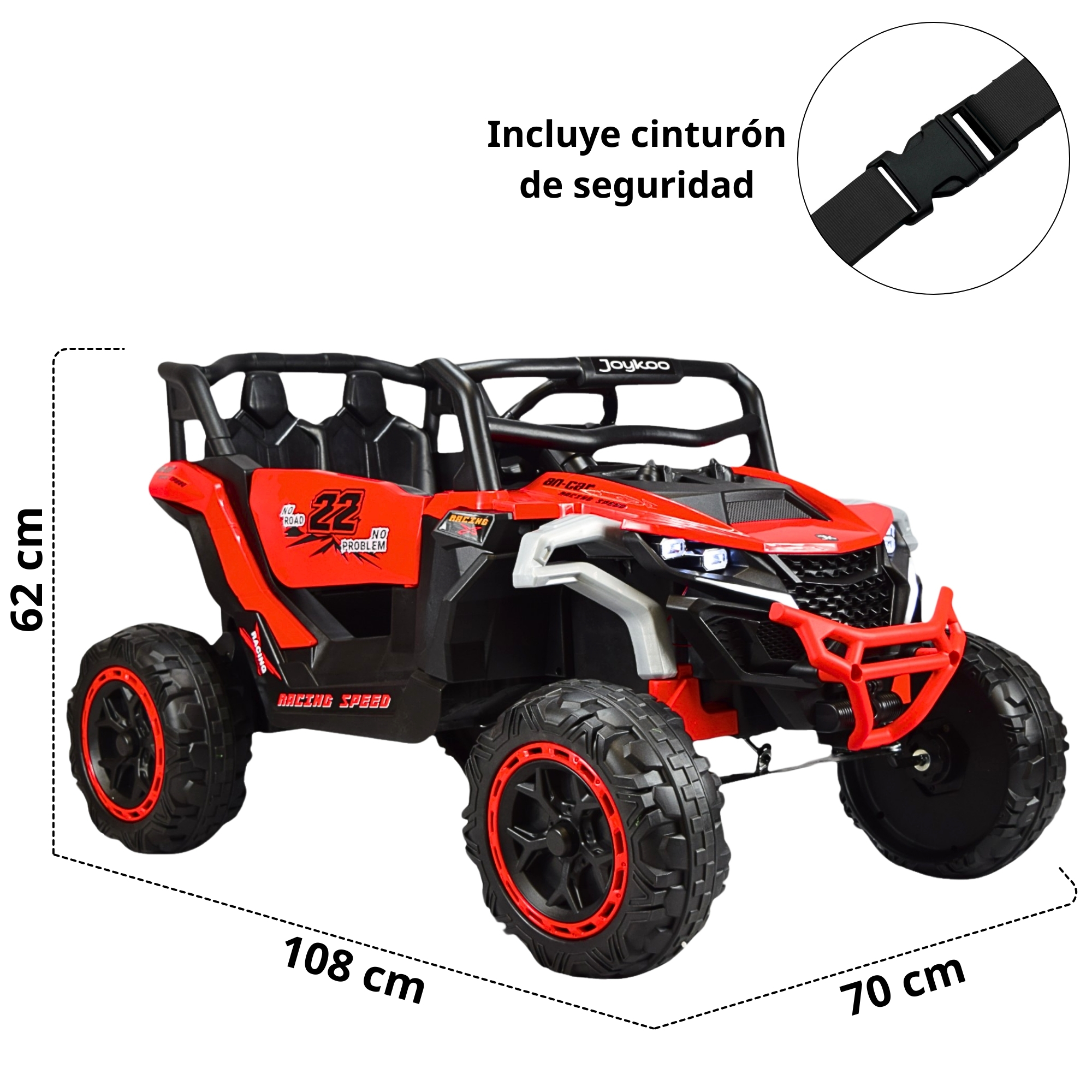 Foto 6 pulgar | Montable Electrico Speed Para Niños Control Remoto Luz Led 12v - Rojo