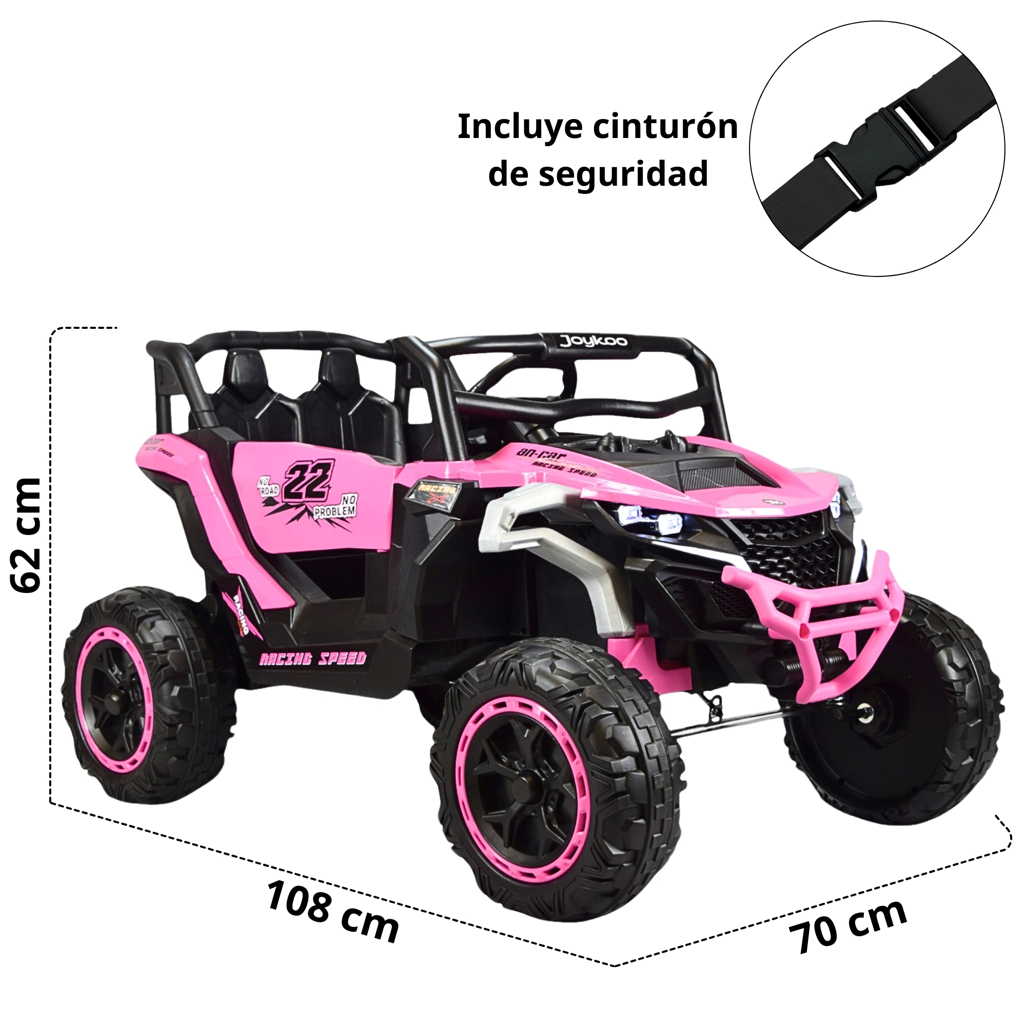 Foto 6 pulgar | Montable Electrico Speed Para Niños Control Remoto Luz Led 12v- Rosa