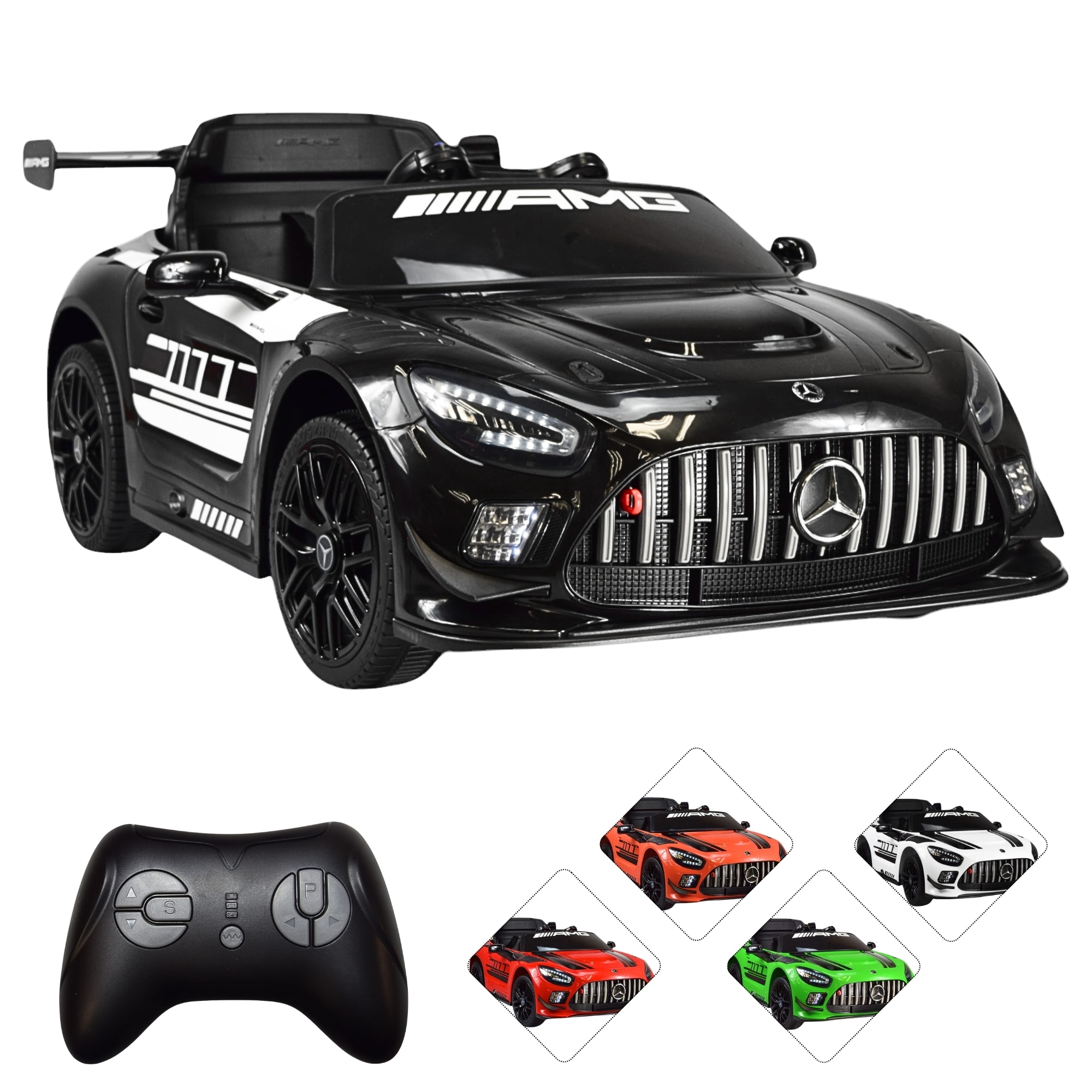 Montable Mercedes-benz Electrico Para Niños Control Remoto 12v - Negro $5,499