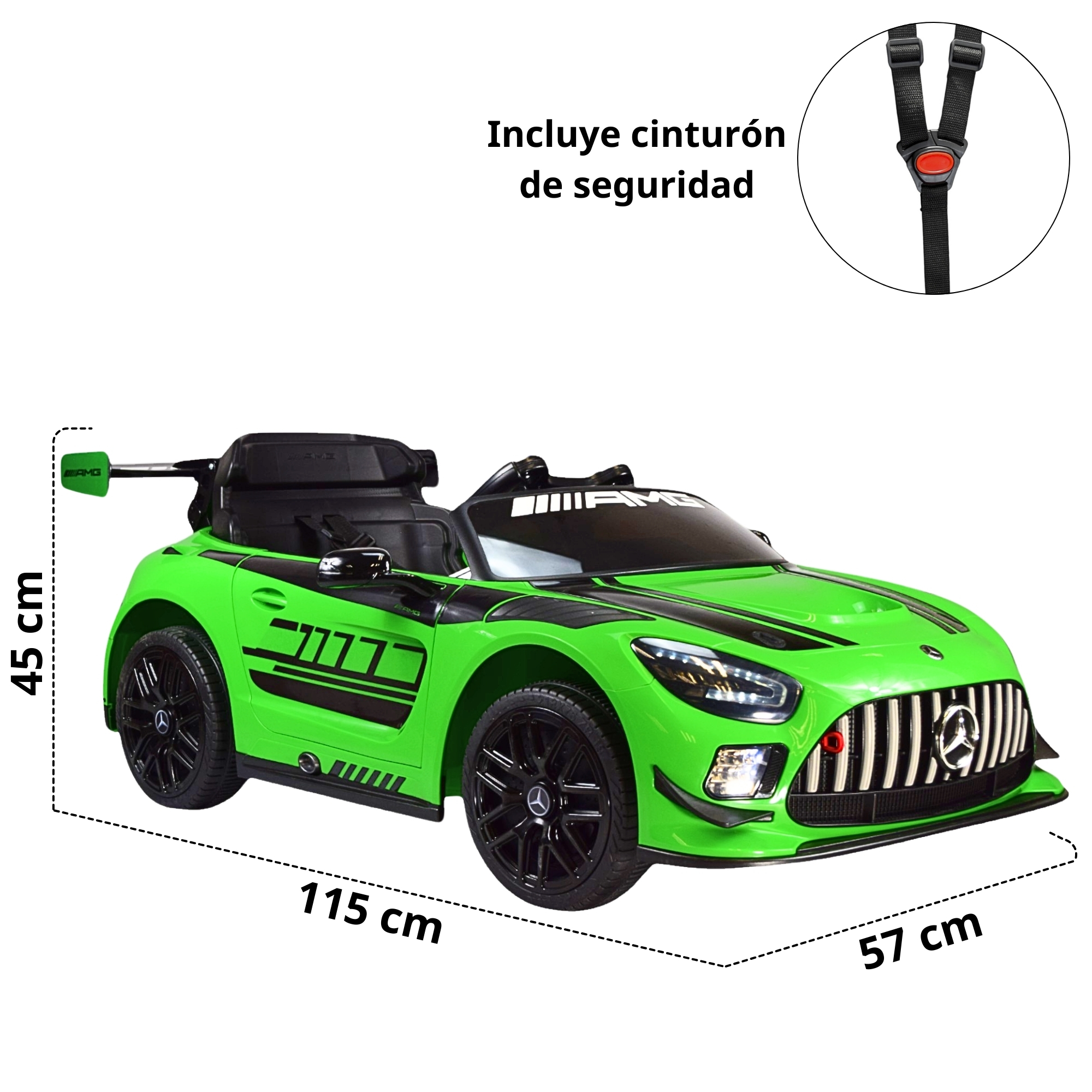 Foto 6 pulgar | Montable Mercedes-benz Electrico Para Niños Control Remoto 12v - Verde
