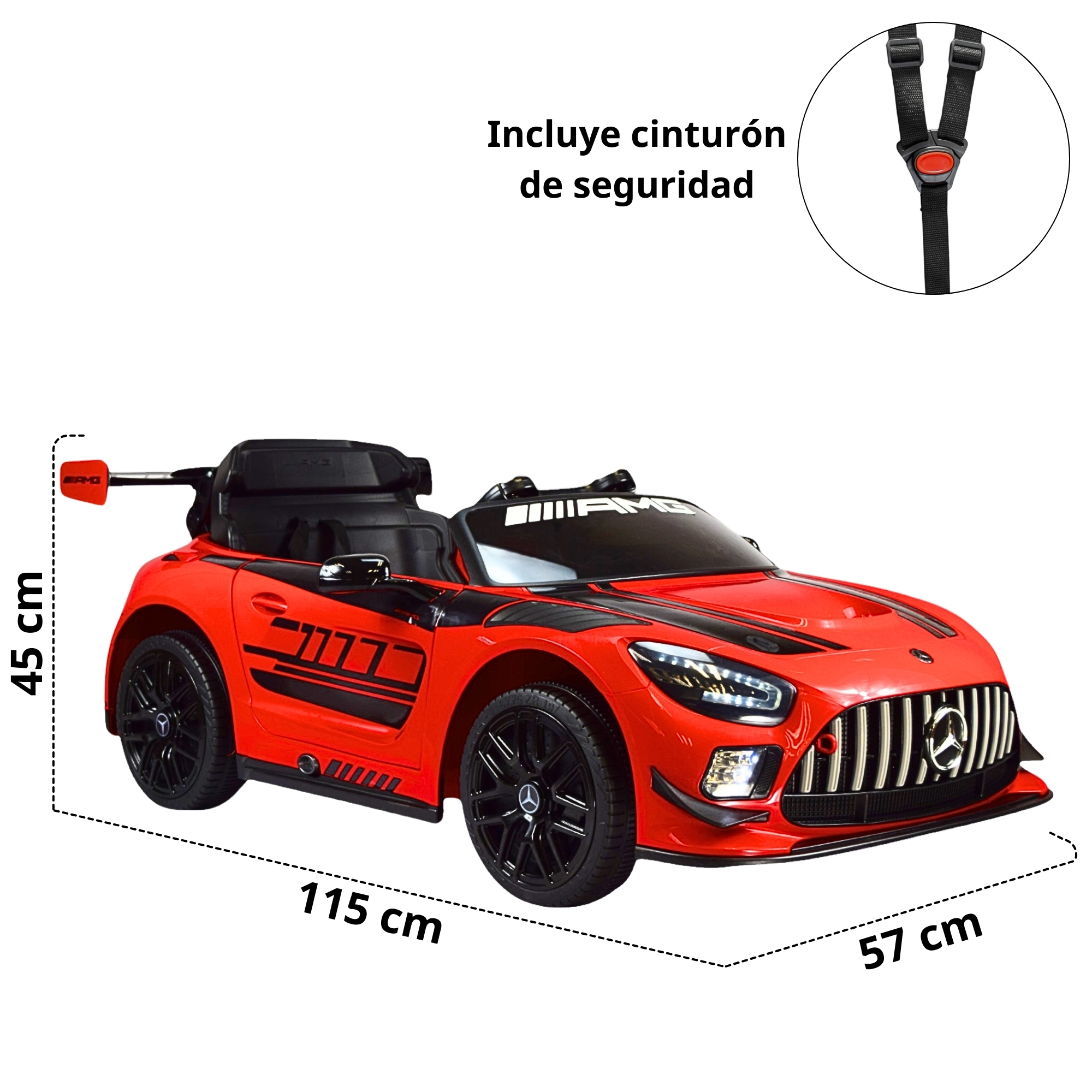 Foto 6 pulgar | Montable Mercedes-benz Electrico Para Niños Control Remoto 12v - Rojo