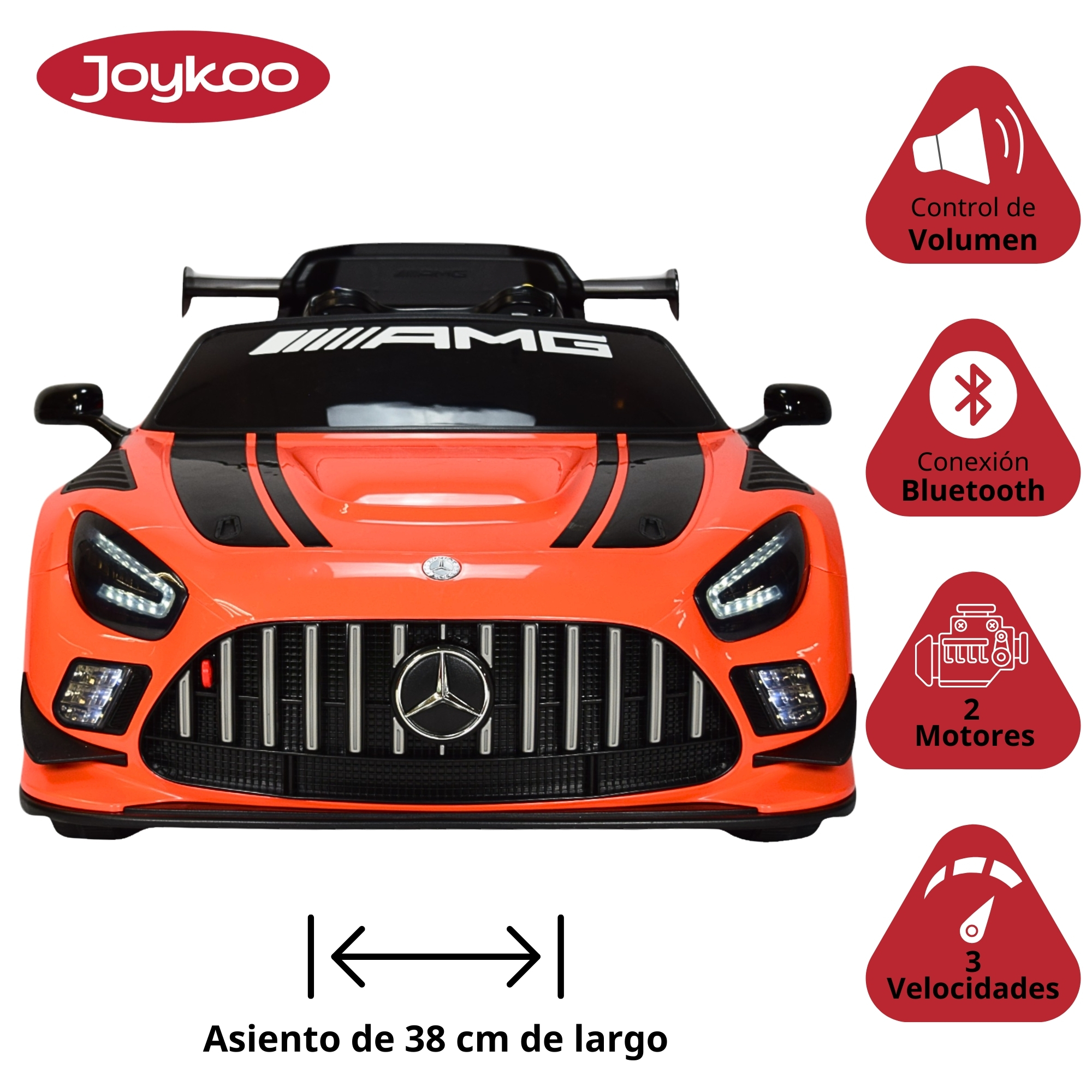Foto 4 pulgar | Montable Mercedes-benz Electrico Para Niños Control Remoto 12v - Naranja
