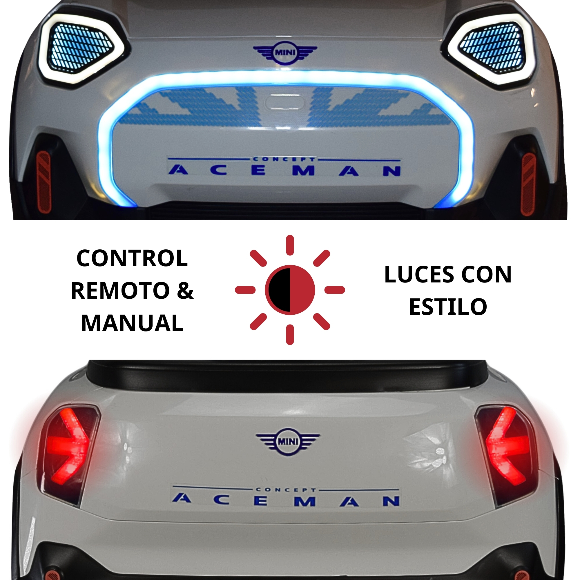 Foto 2 | Montable Electrico Mini Aceman Control Remoto 12v Blanco