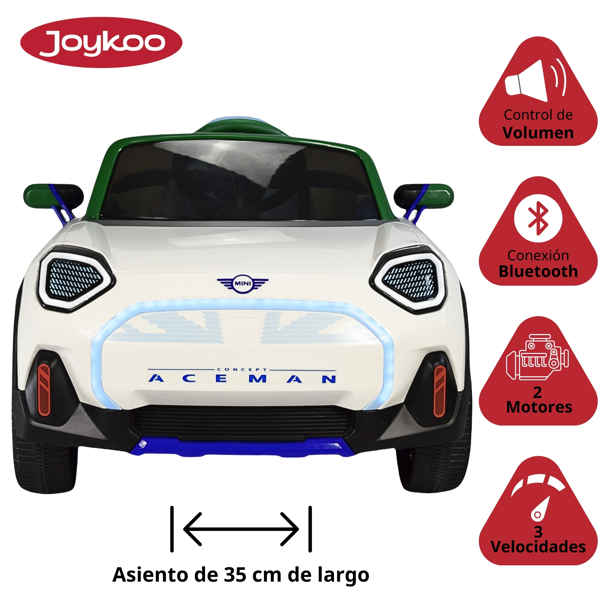 Foto 4 pulgar | Montable Electrico Mini Aceman Control Remoto 12v Blanco