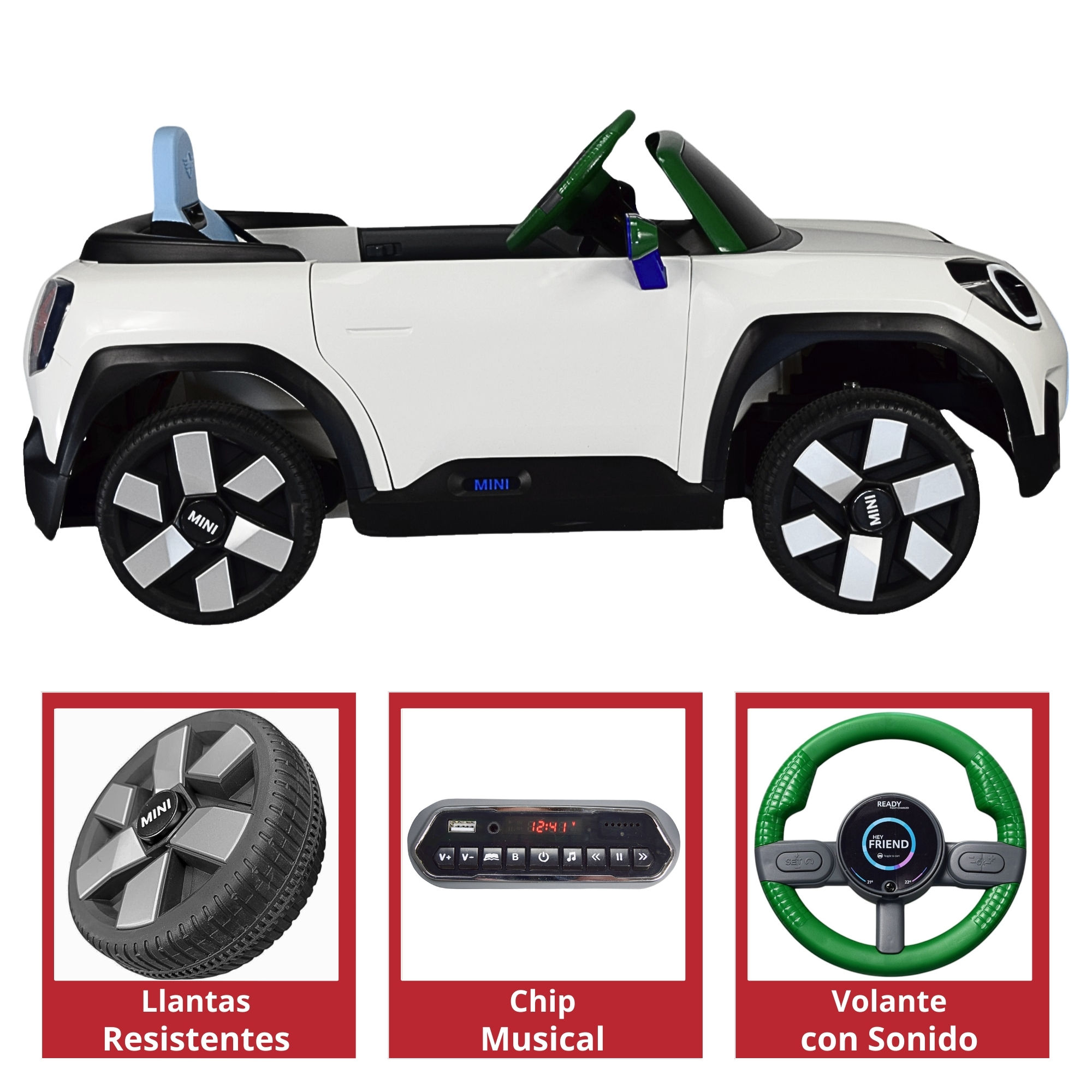 Foto 5 pulgar | Montable Electrico Mini Aceman Control Remoto 12v Blanco