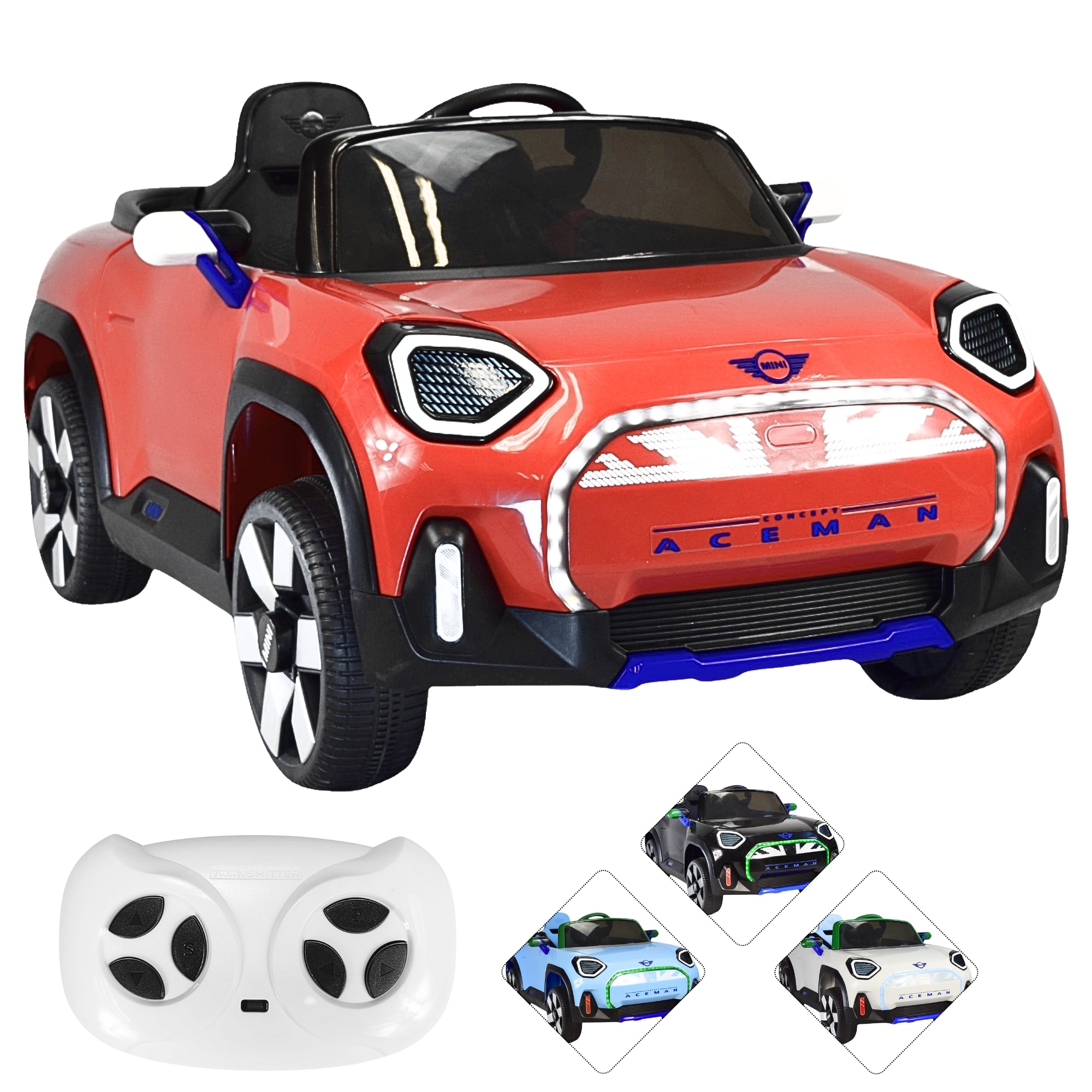 Montable Electrico Mini Aceman Control Remoto 12v Rojo $4,319