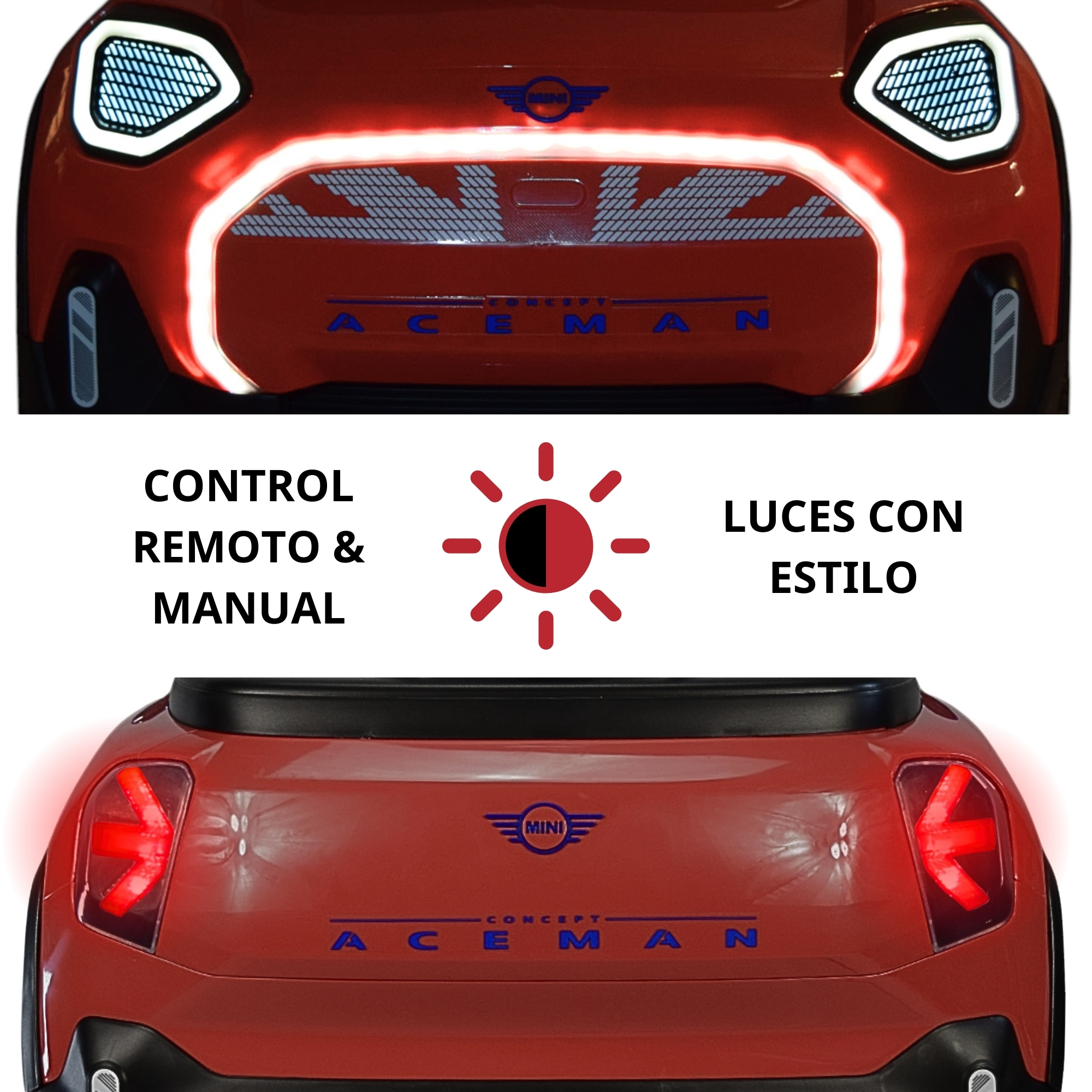 Foto 3 pulgar | Montable Electrico Mini Aceman Control Remoto 12v Rojo