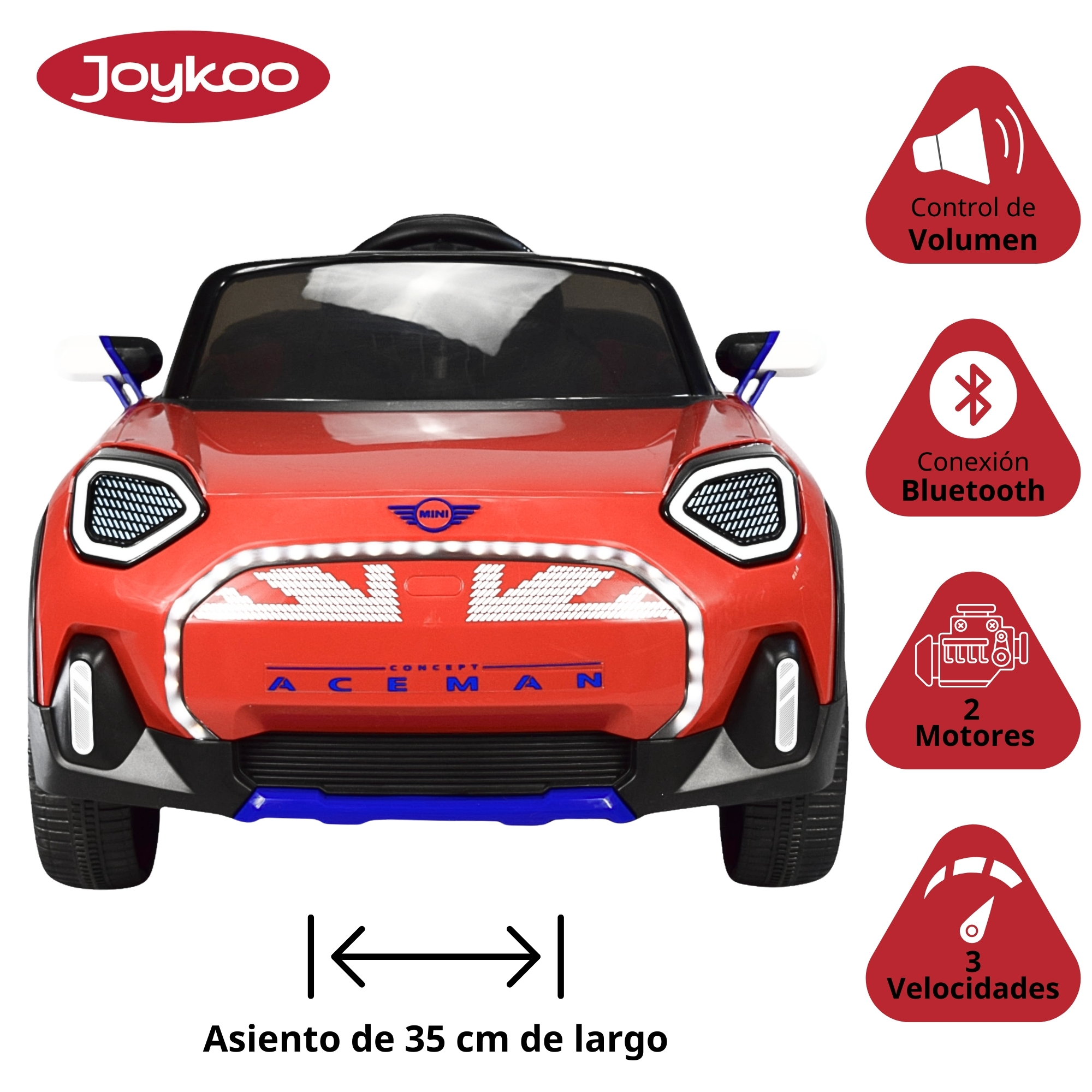 Foto 4 pulgar | Montable Electrico Mini Aceman Control Remoto 12v Rojo