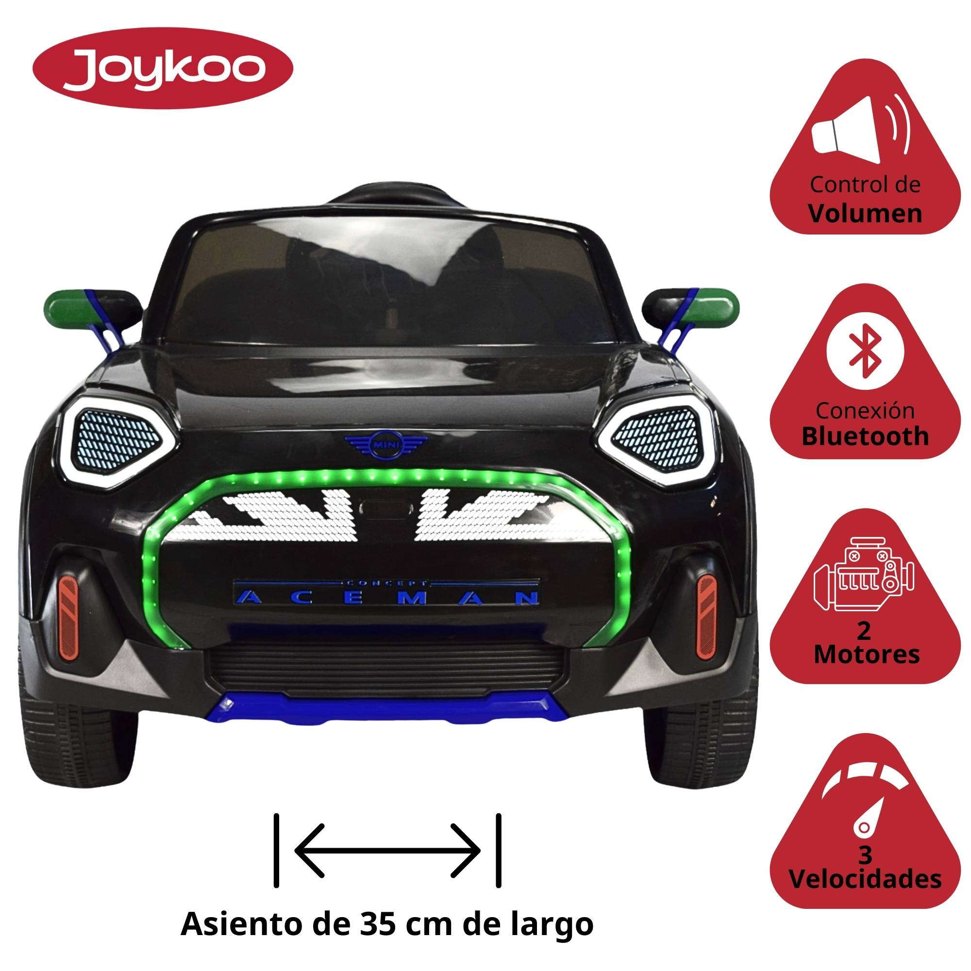 Foto 4 pulgar | Montable Electrico Mini Aceman Control Remoto 12v Negro