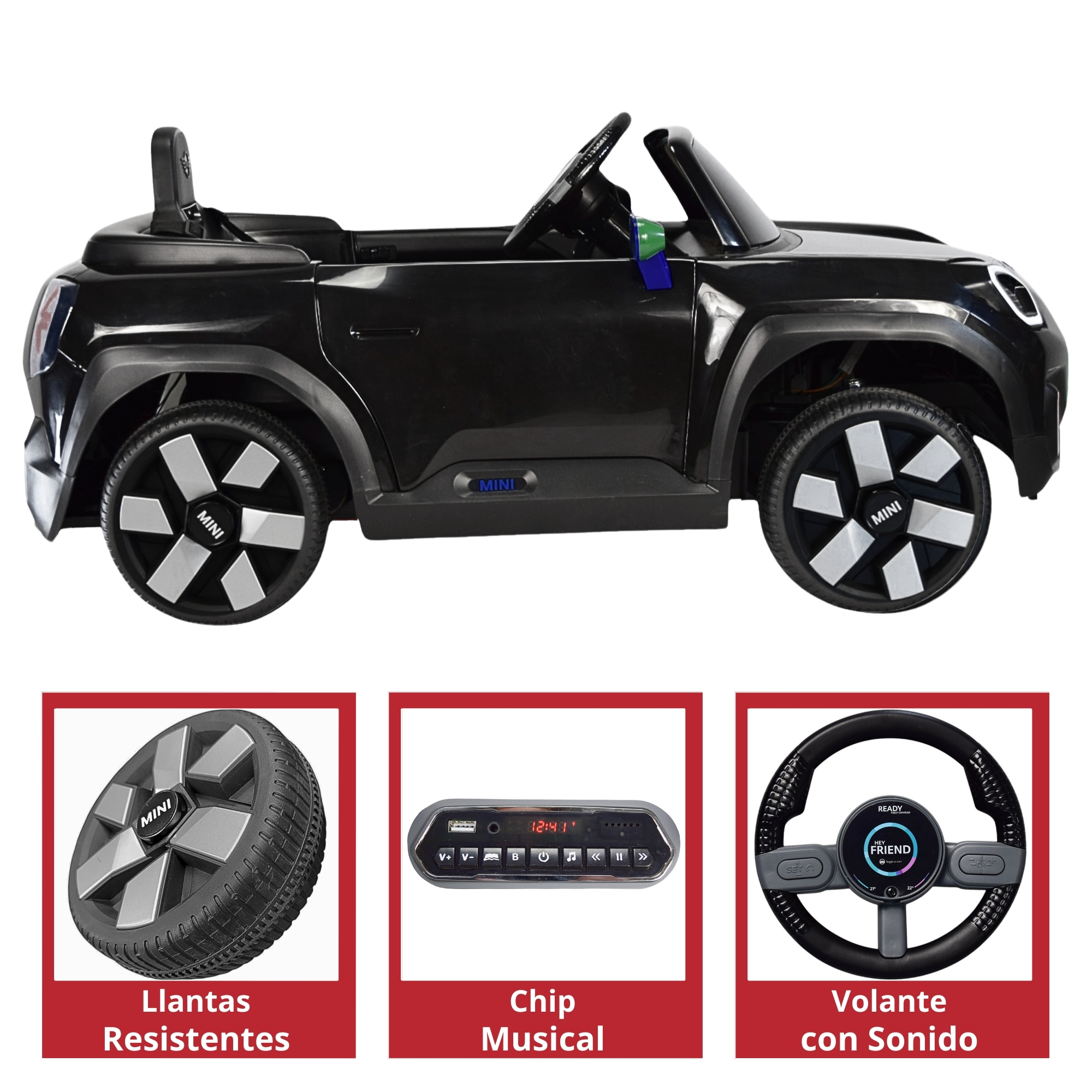Foto 5 pulgar | Montable Electrico Mini Aceman Control Remoto 12v Negro
