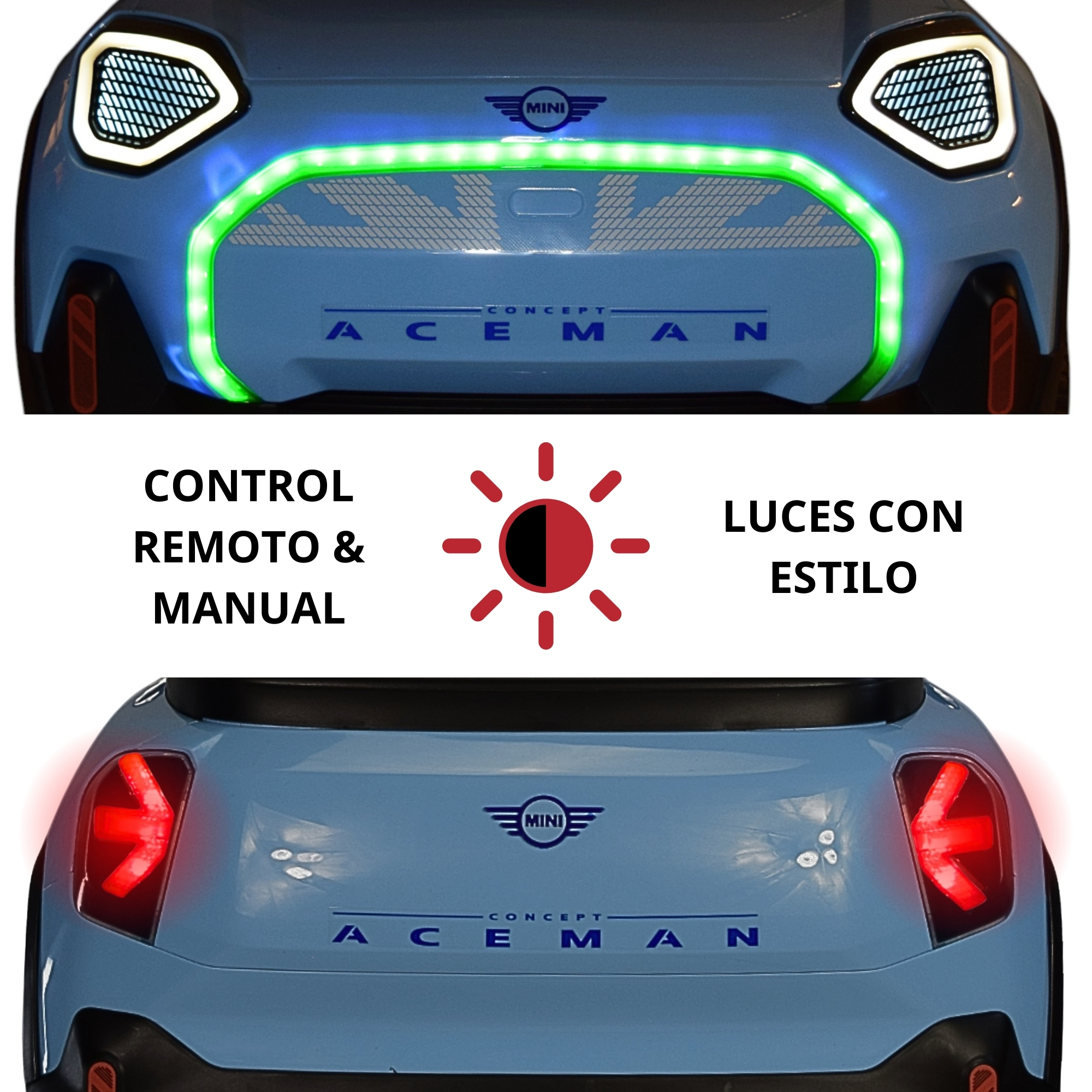 Foto 2 | Montable Electrico Mini Aceman Control Remoto 12v Azul
