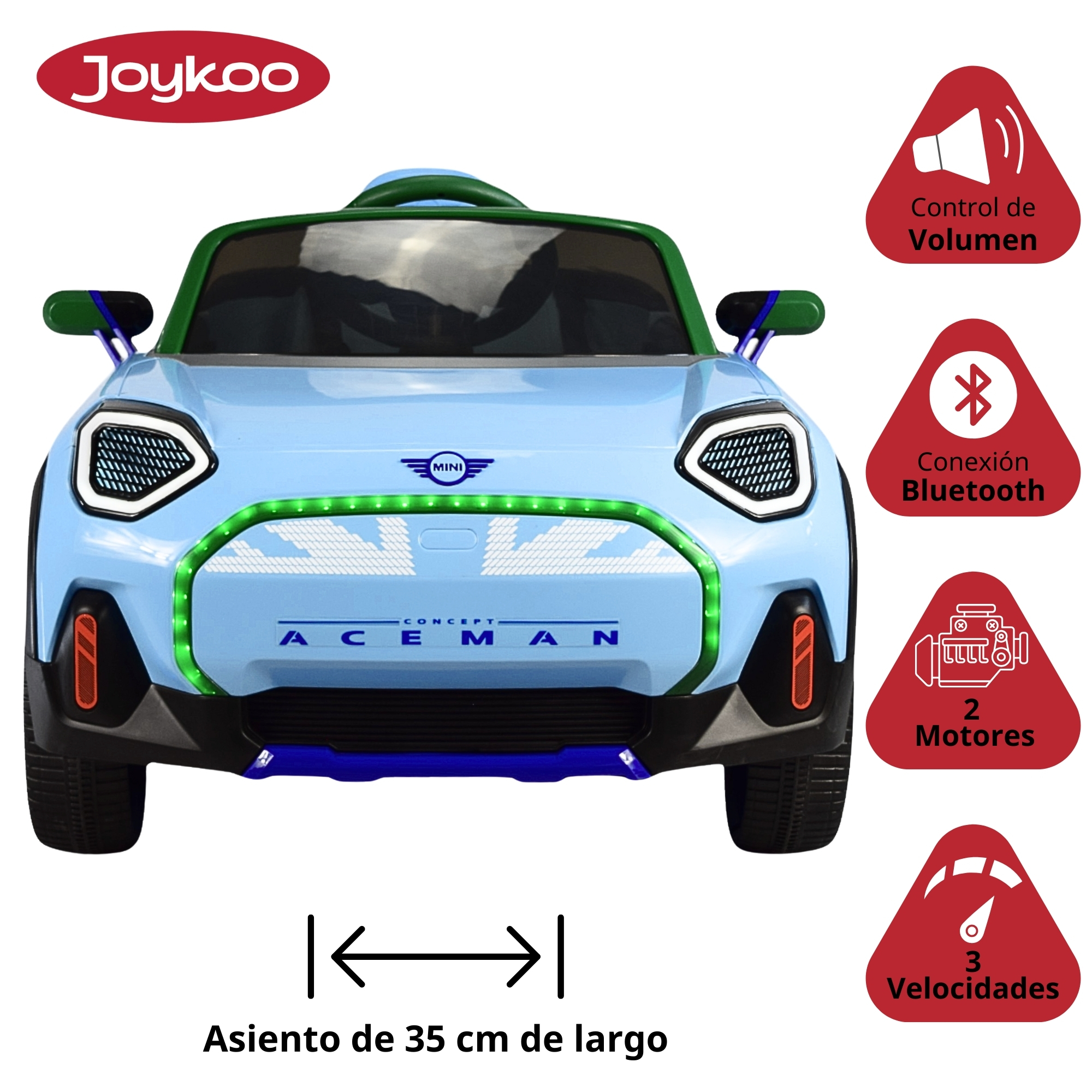 Foto 4 pulgar | Montable Electrico Mini Aceman Control Remoto 12v Azul