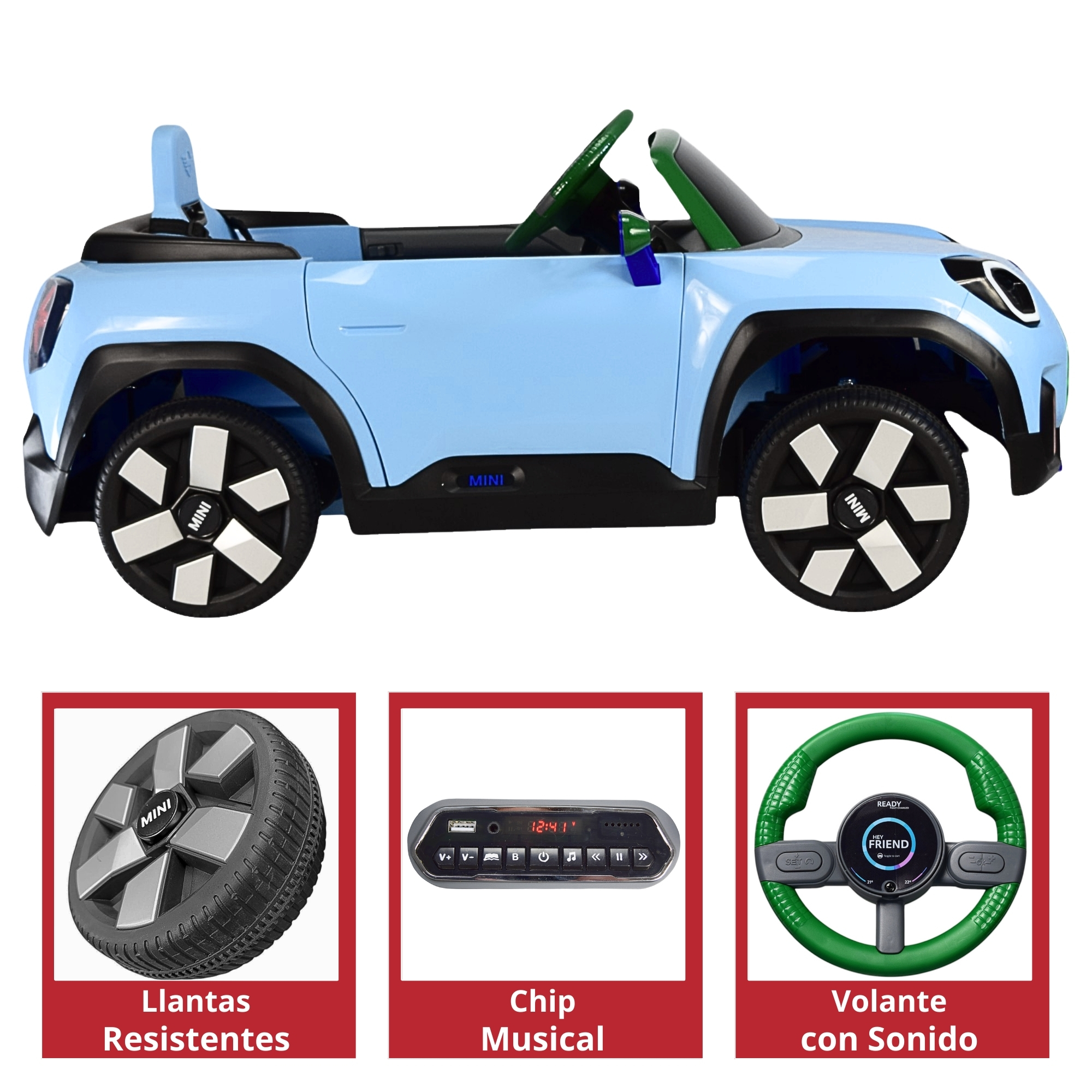 Foto 5 pulgar | Montable Electrico Mini Aceman Control Remoto 12v Azul
