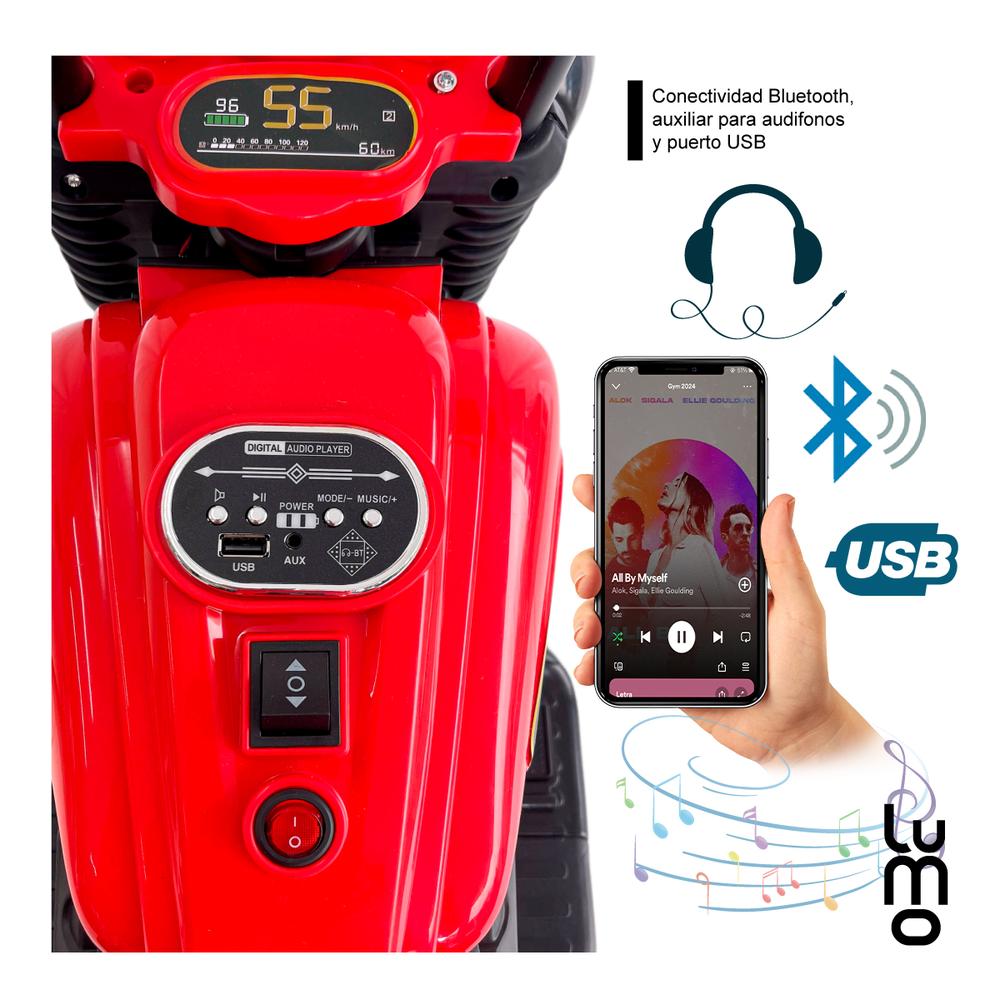 Foto 7 pulgar | Montable Eléctrico Lumo de Motocicleta con Luz y Sonido