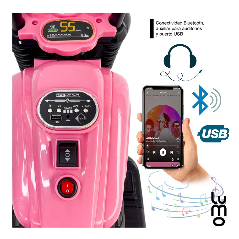 Foto 7 pulgar | Montable Eléctrico Lumo de Motocicleta con Luz y Sonido