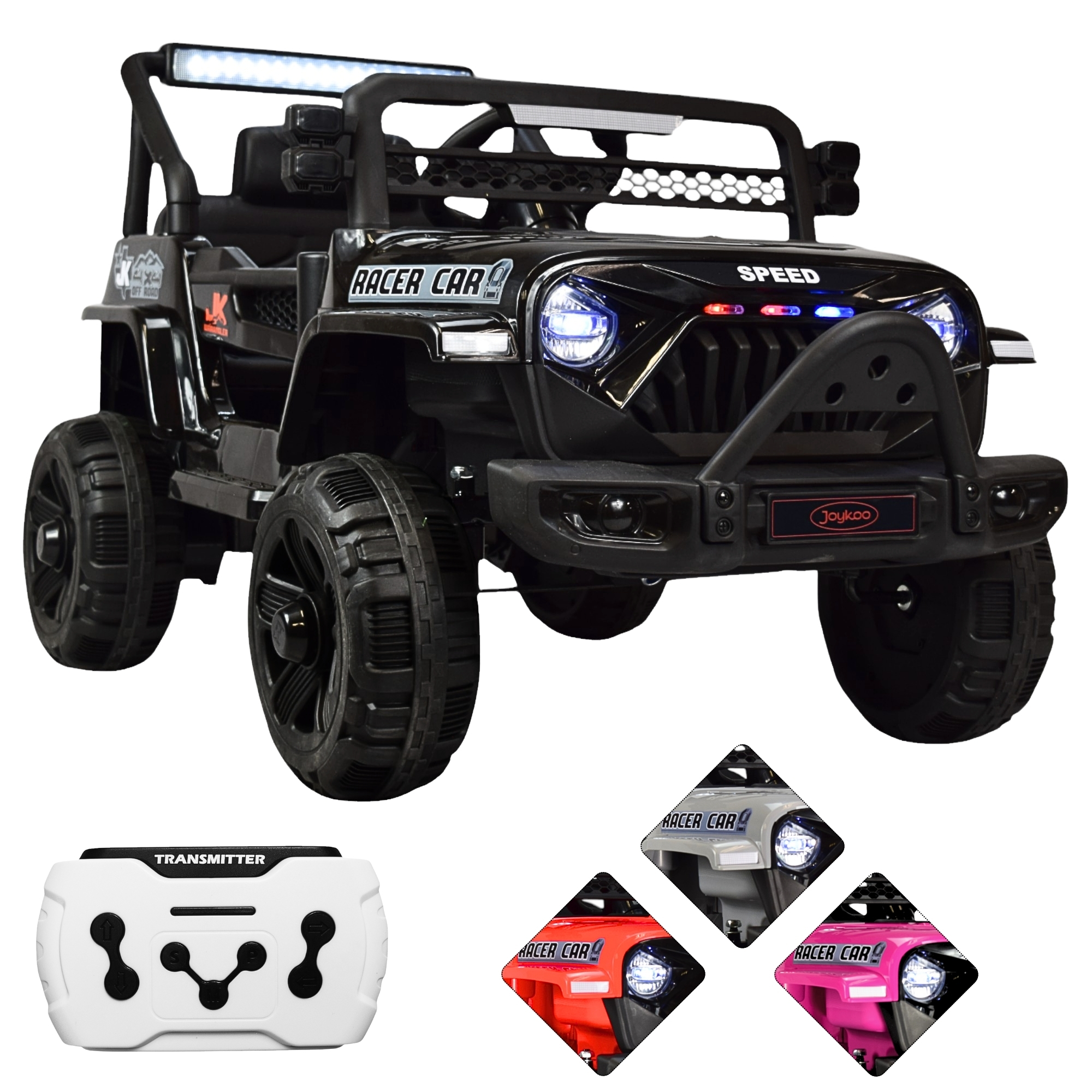 Camioneta Montable Electrica 93 Cm Para Niños Control Remoto 12v - Negro
