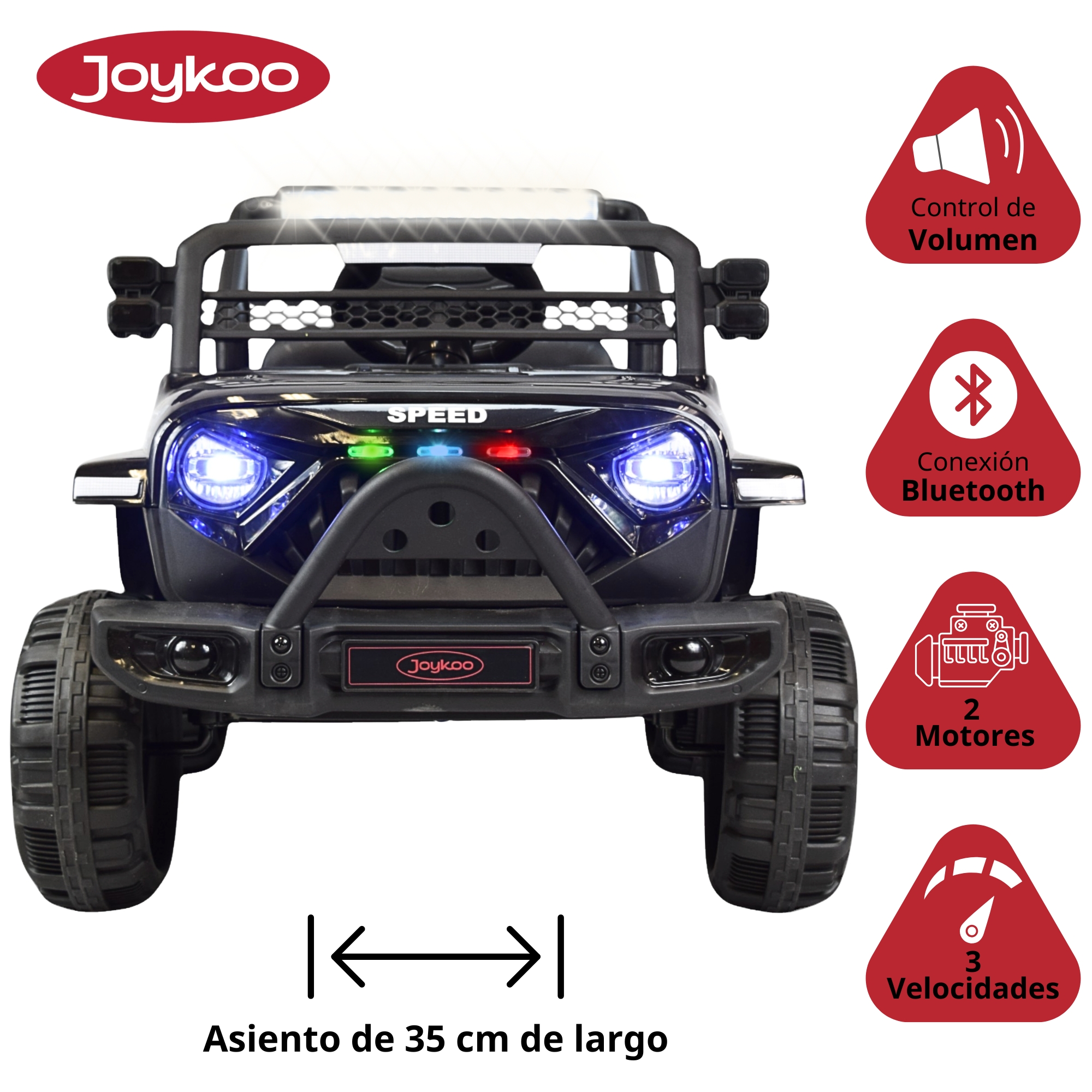Foto 4 pulgar | Camioneta Montable Electrica 93 Cm Para Niños Control Remoto 12v - Negro