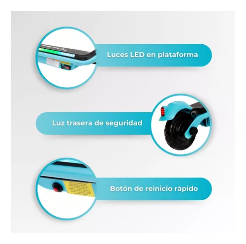 Foto 5 pulgar | Scooter Patín Eléctrico Eco-forte Sg10 Botón Inicio Rápido Azul