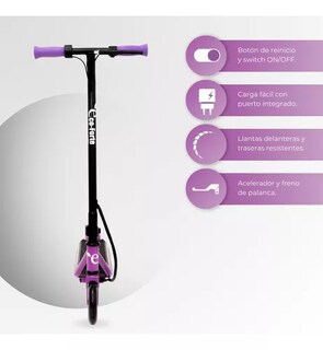 Foto 3 | Scooter Patín Eléctrico Eco-forte Sg10 Botón Inicio Rápido Morado